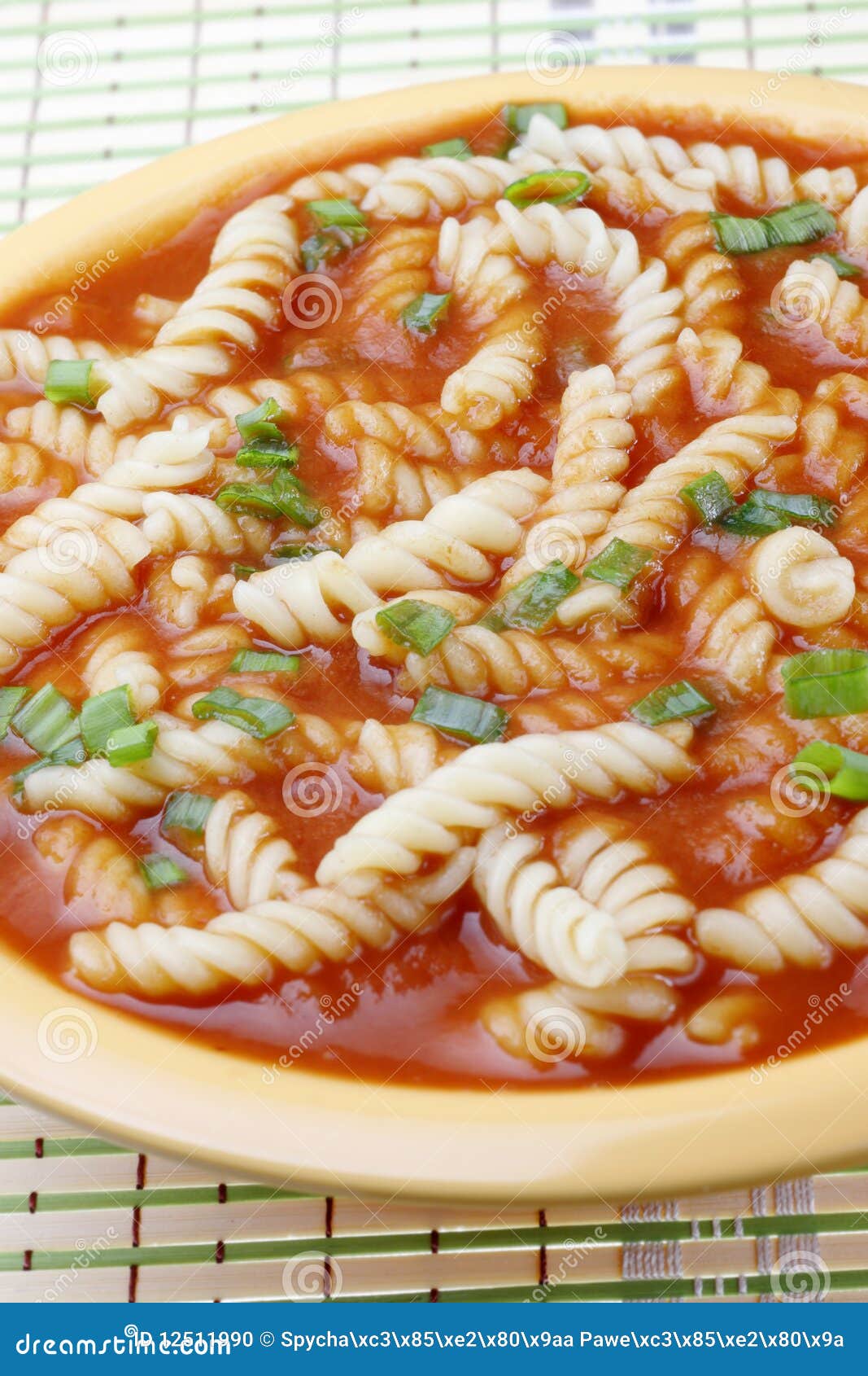 Tomato soup with pasta. stock photo. Image of sauce, fresh 12511990