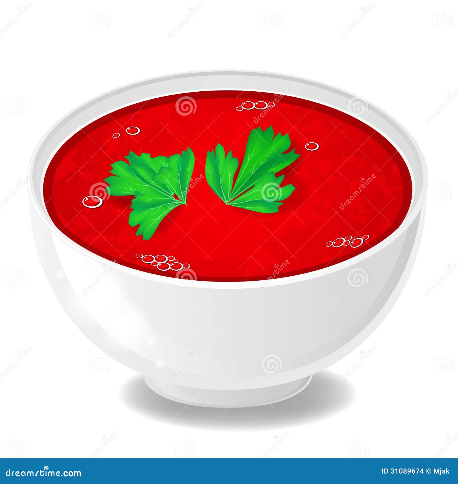 Tomato soup stock vector. Illustration of parsley, food 31089674