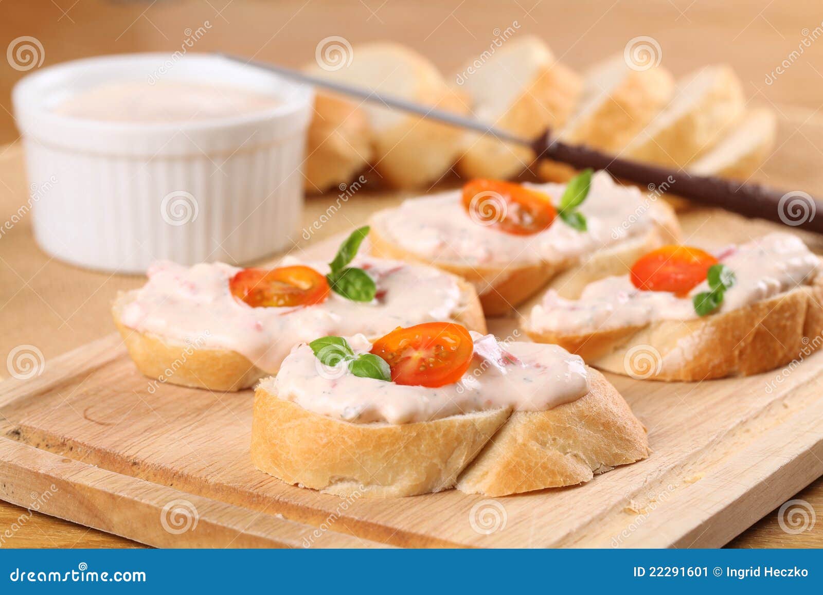 Tomato spread sandwiches stock image. Image of slice 22291601