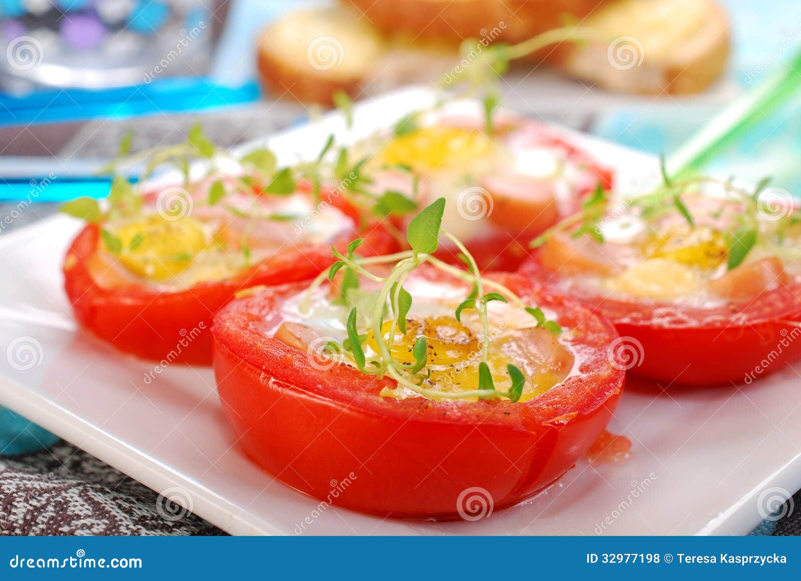 tomato stuffed with quail egg