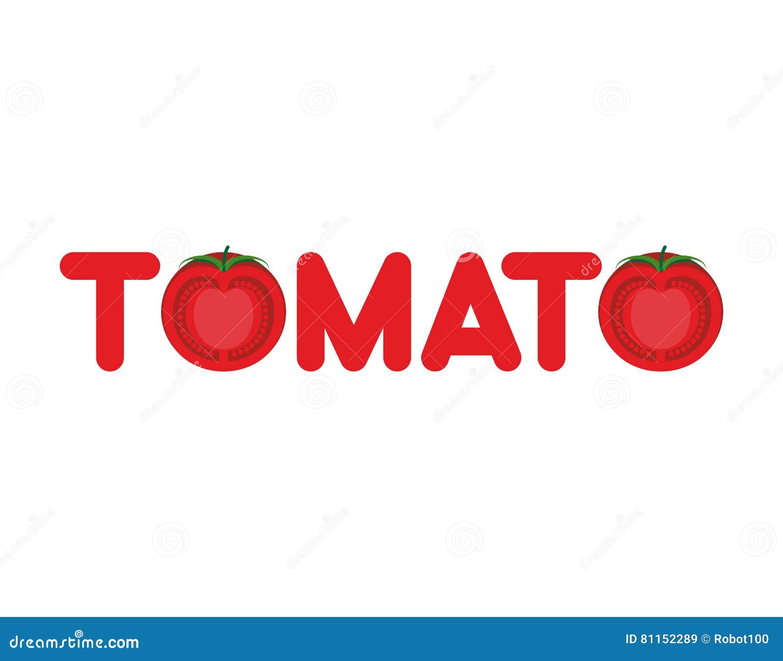 Tomato Text Logo. Lettering Of Vegetables. Letters And Slice Stock