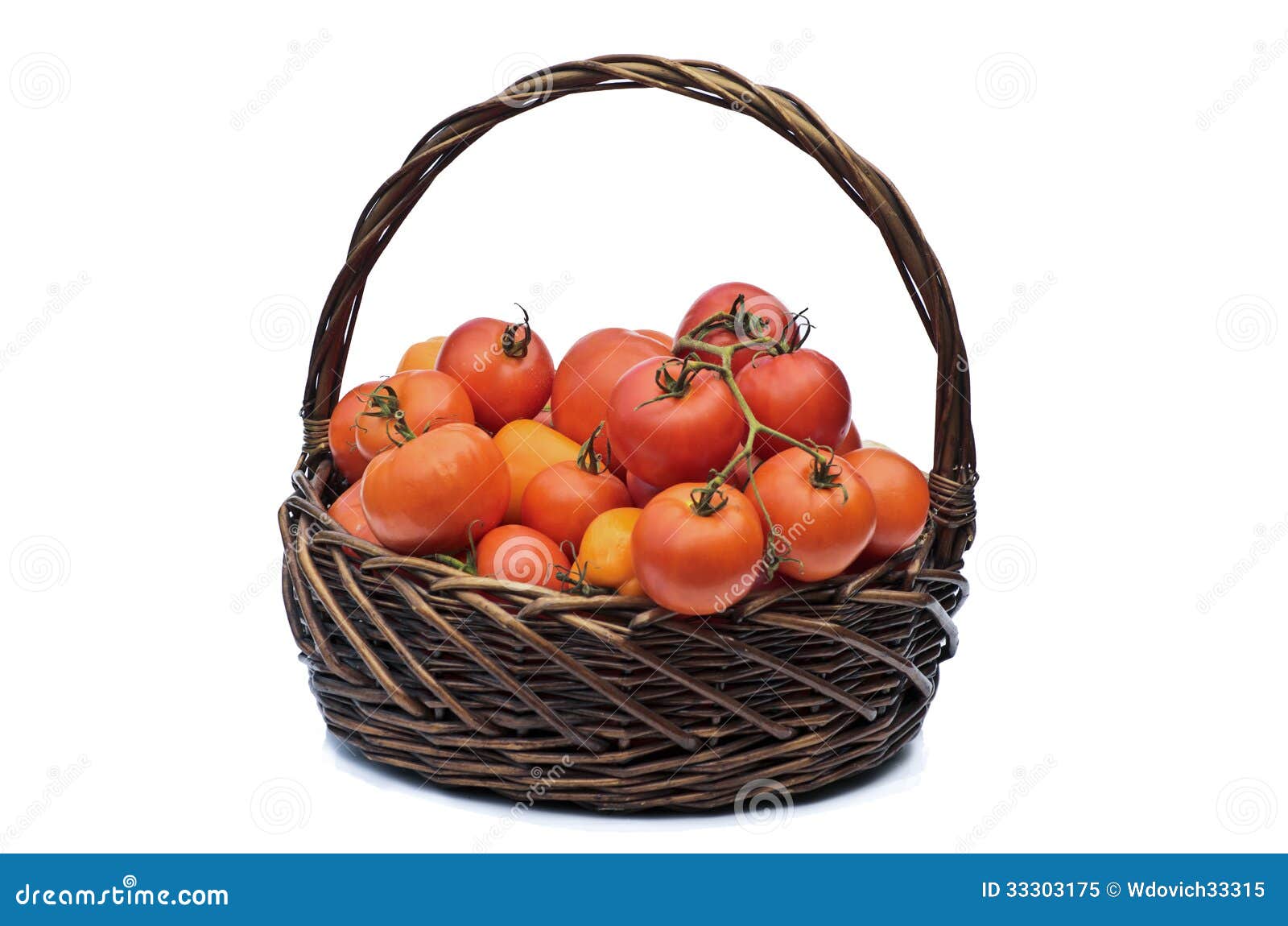 Tomatoes in a basket stock image. Image of rain, juicy 33303175