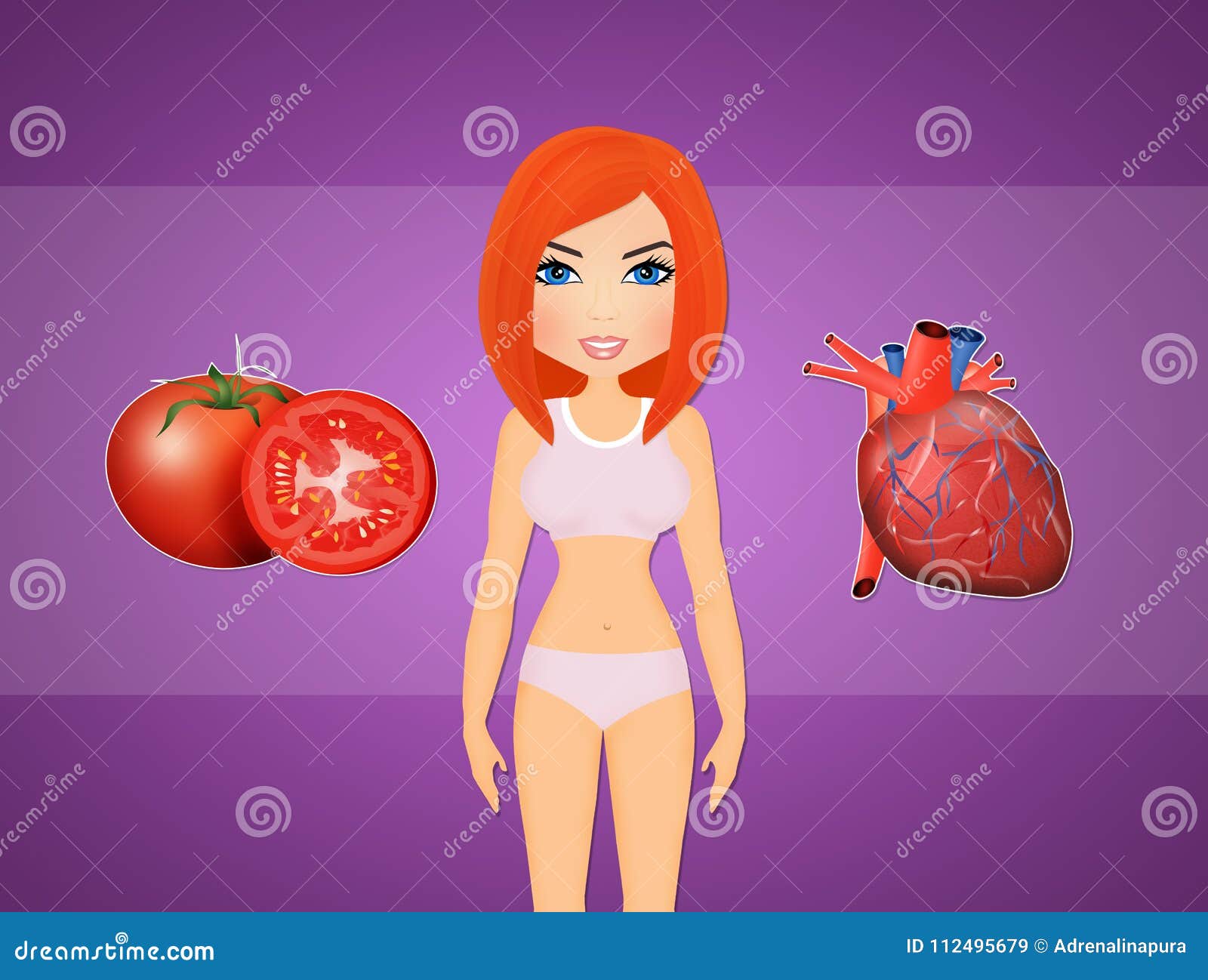 Tomatoes are Good for the Heart Stock Illustration Illustration of