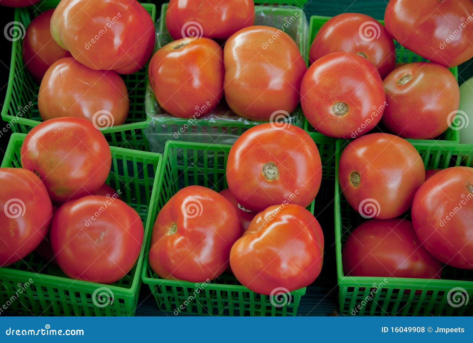 Tomatoes in Green Baskets in Afarmer S Market Stock Photo Image of fresh, food 16049908