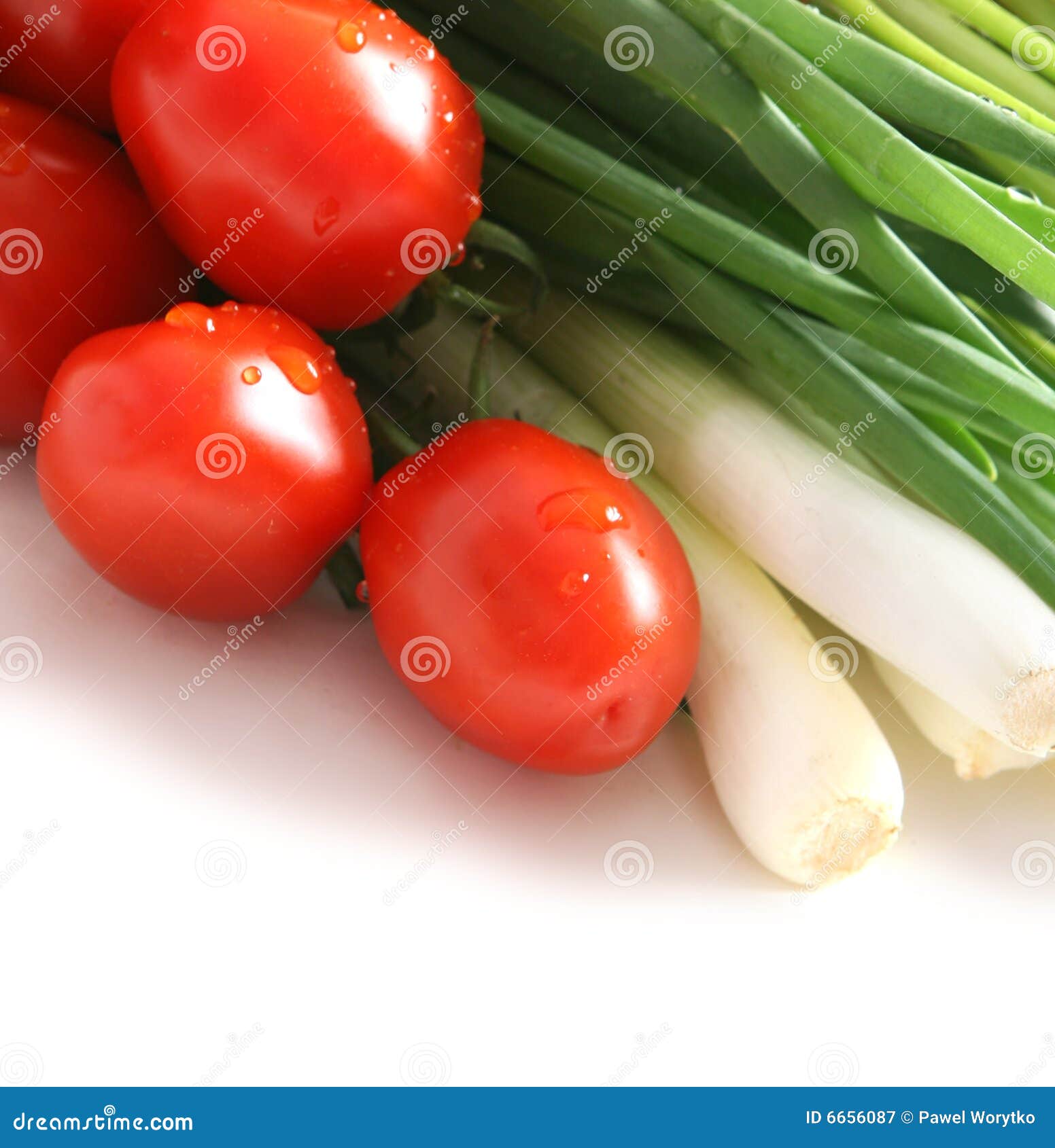 Tomatoes and green onions stock image. Image of fruit 6656087