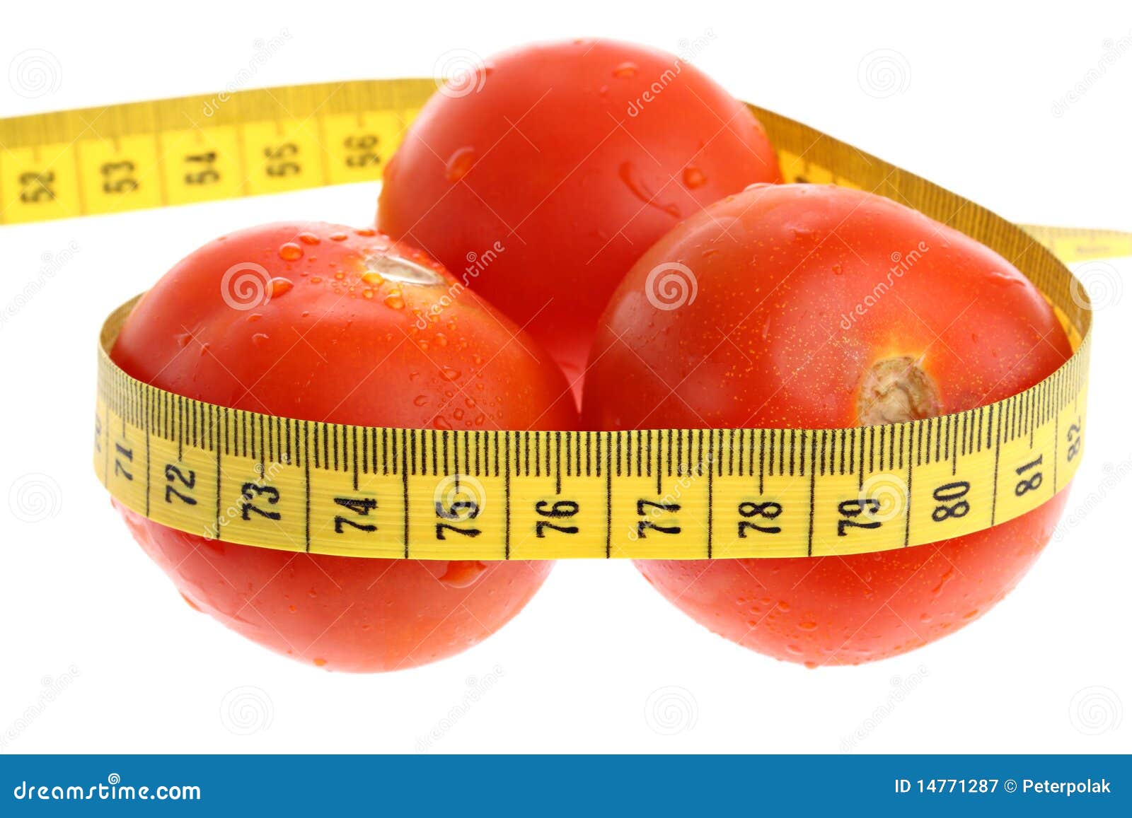 Tomatoes with Measuring Tape As Losing Weight Stock Image Image of