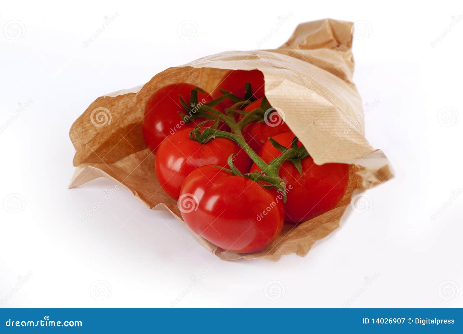 Tomatoes in paper bag stock image. Image of market, wrapped 14026907