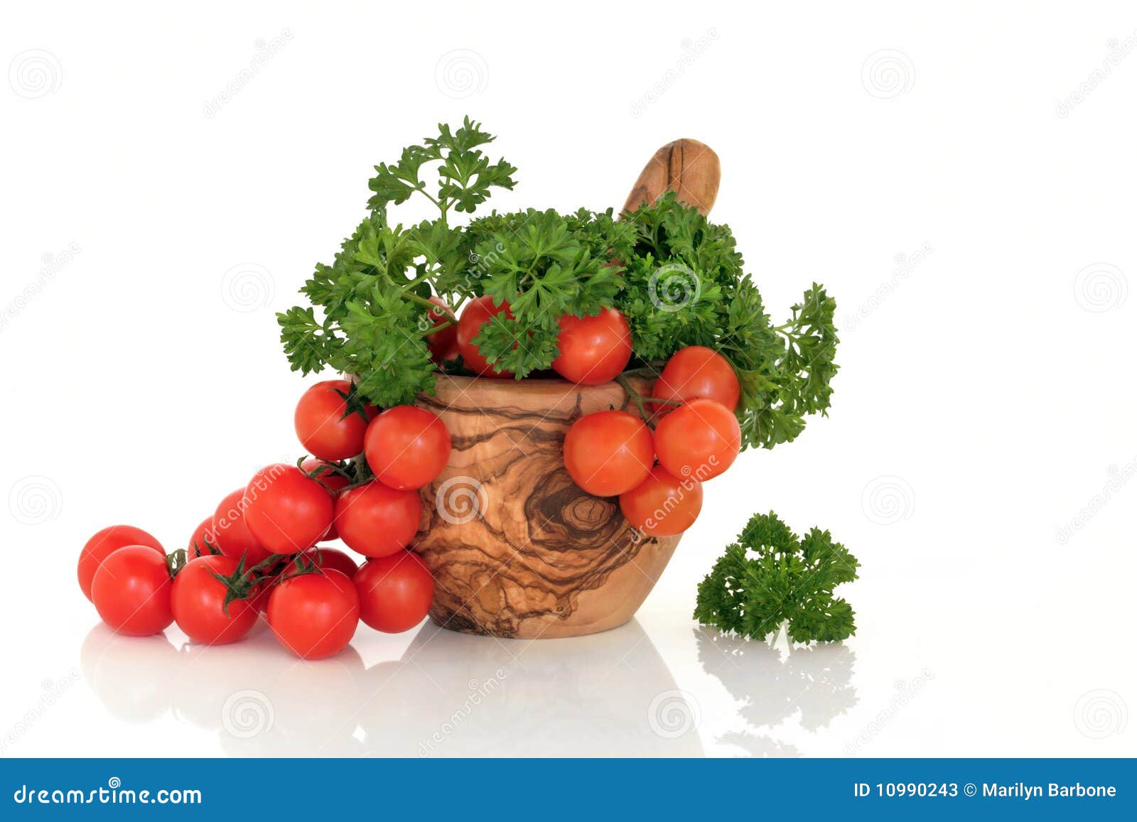 Tomatoes and Parsley Herb stock image. Image of kitchenware 10990243