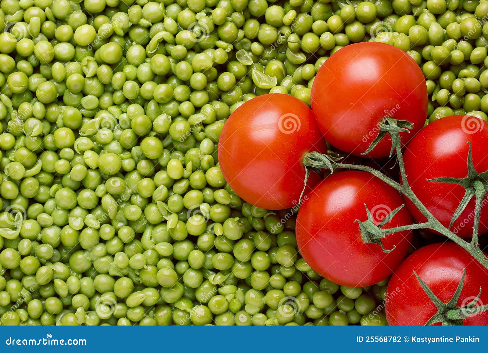 Tomatoes and Peas stock photo. Image of boiled, snack 25568782