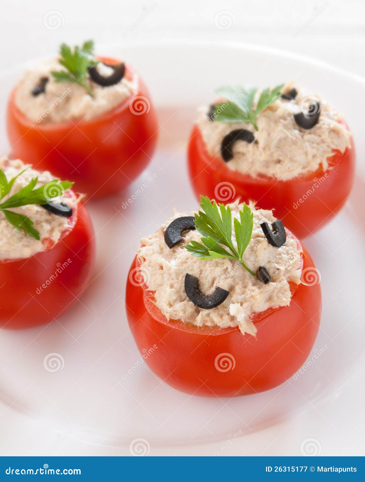 Tomatoes Stuffed with Tuna and Black Olives Stock Image Image of food