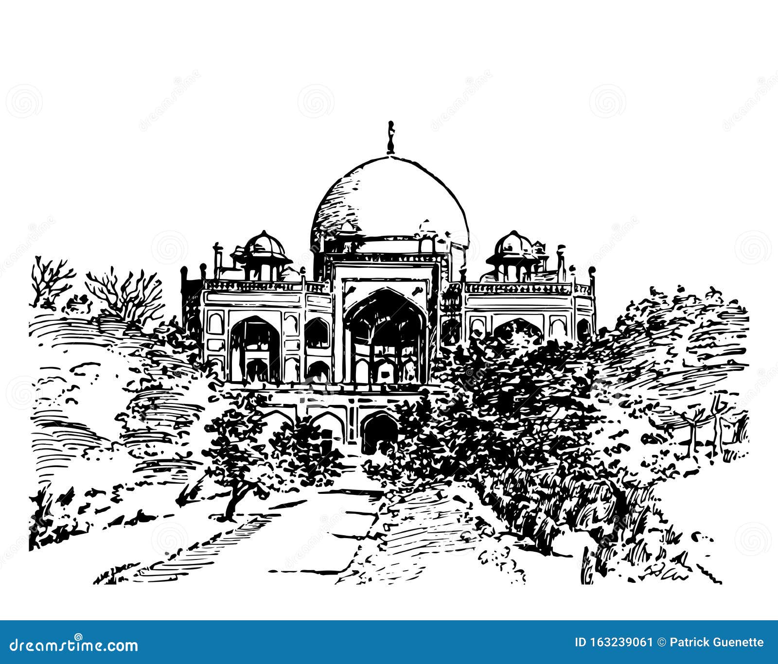 Top 120+ humayun tomb drawing latest