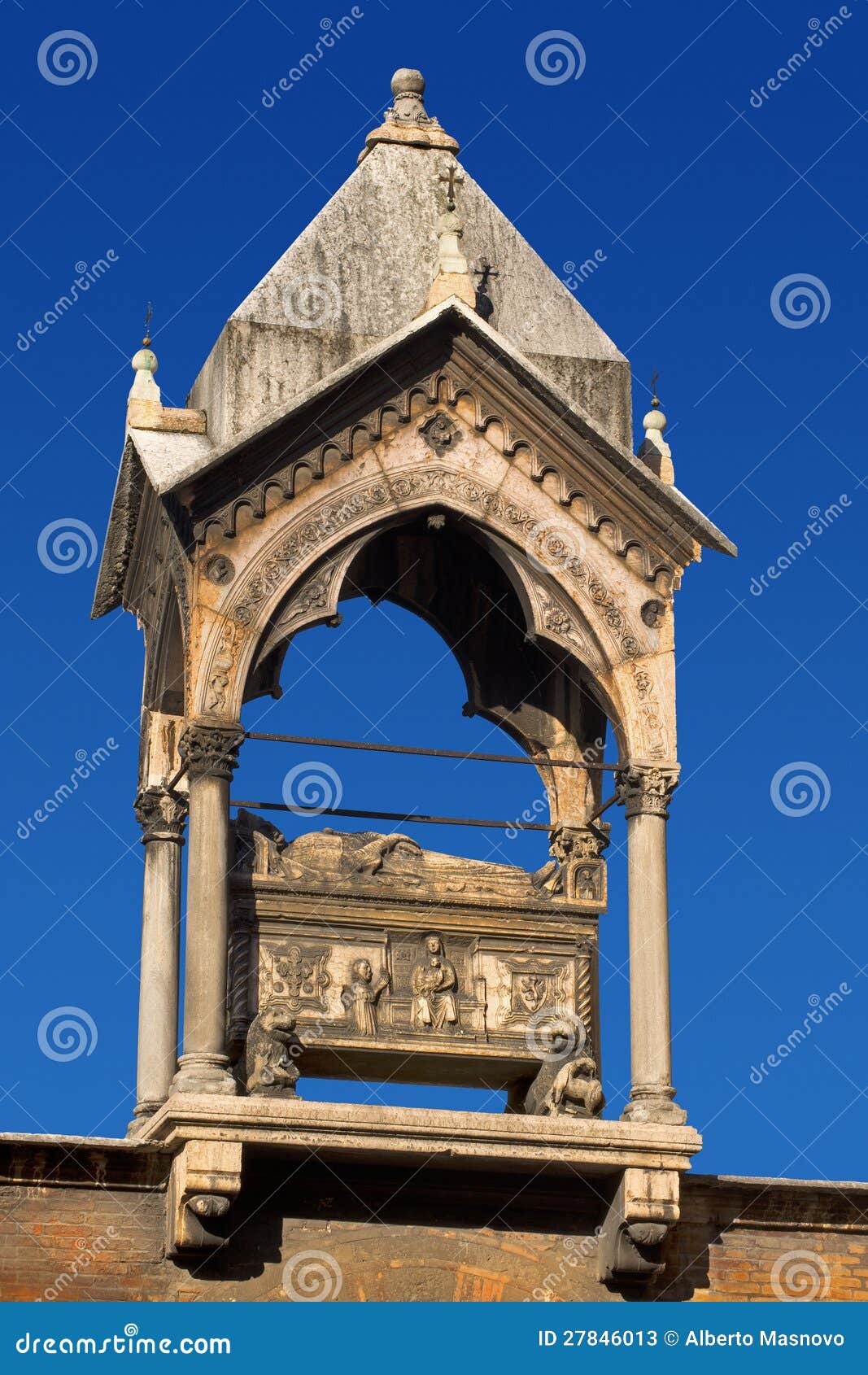 Passepartout.1882 Verona: Arca di Guglielmo Castelbarco Veneto Stampa Antica 