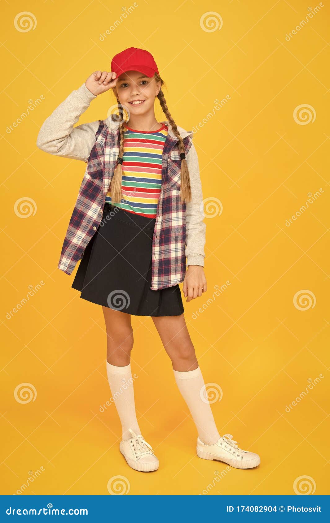 Tomboy Concept. Teen Age. Girl Adorable Stylish Outfit Teenager.  Comfortable Outfit. Modern Outfit Stock Photo - Image of charismatic, hair:  174082904