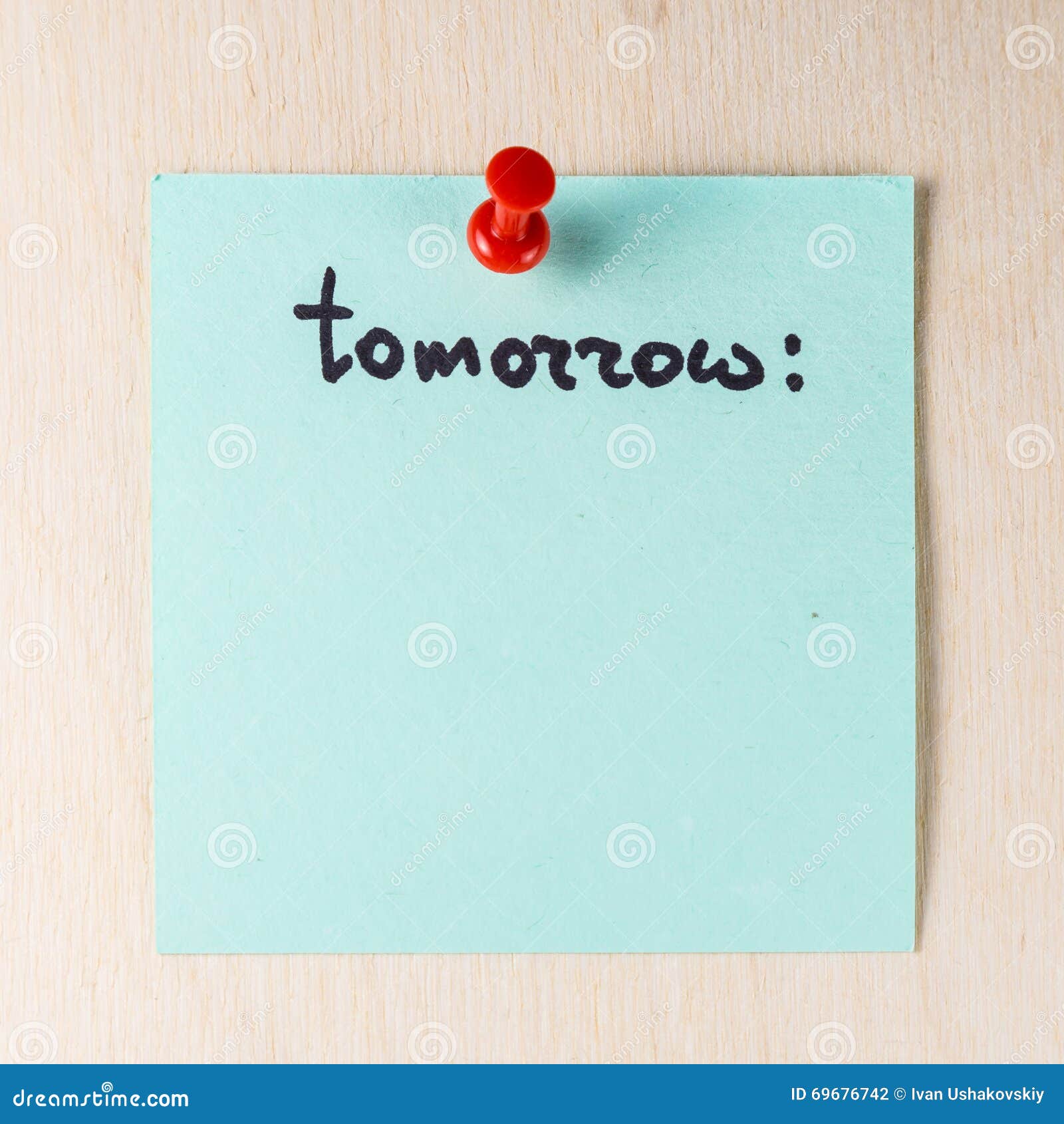 tomorrow note on paper post it