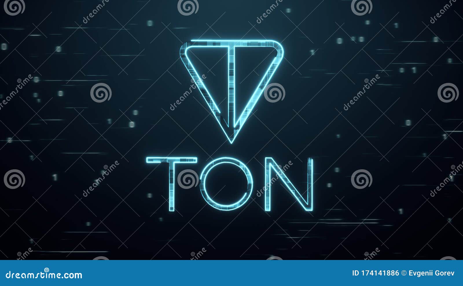 Ton Coin Neon Symbol. Binary Code and Speed Background Stock Illustration - Illustration of finance, 174141886