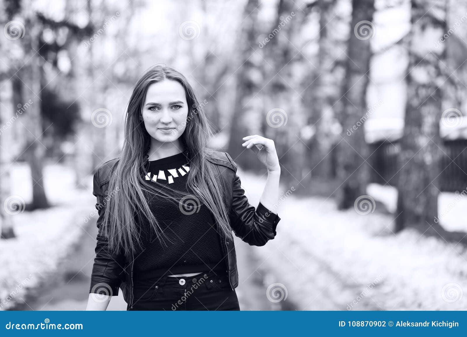 Toned Picture of a Young Cute Girl on a Walk Stock Photo - Image of ...