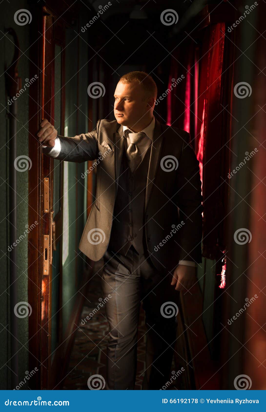 Toned Portrait of Man in Suit at Steam Train Stock Photo Image of