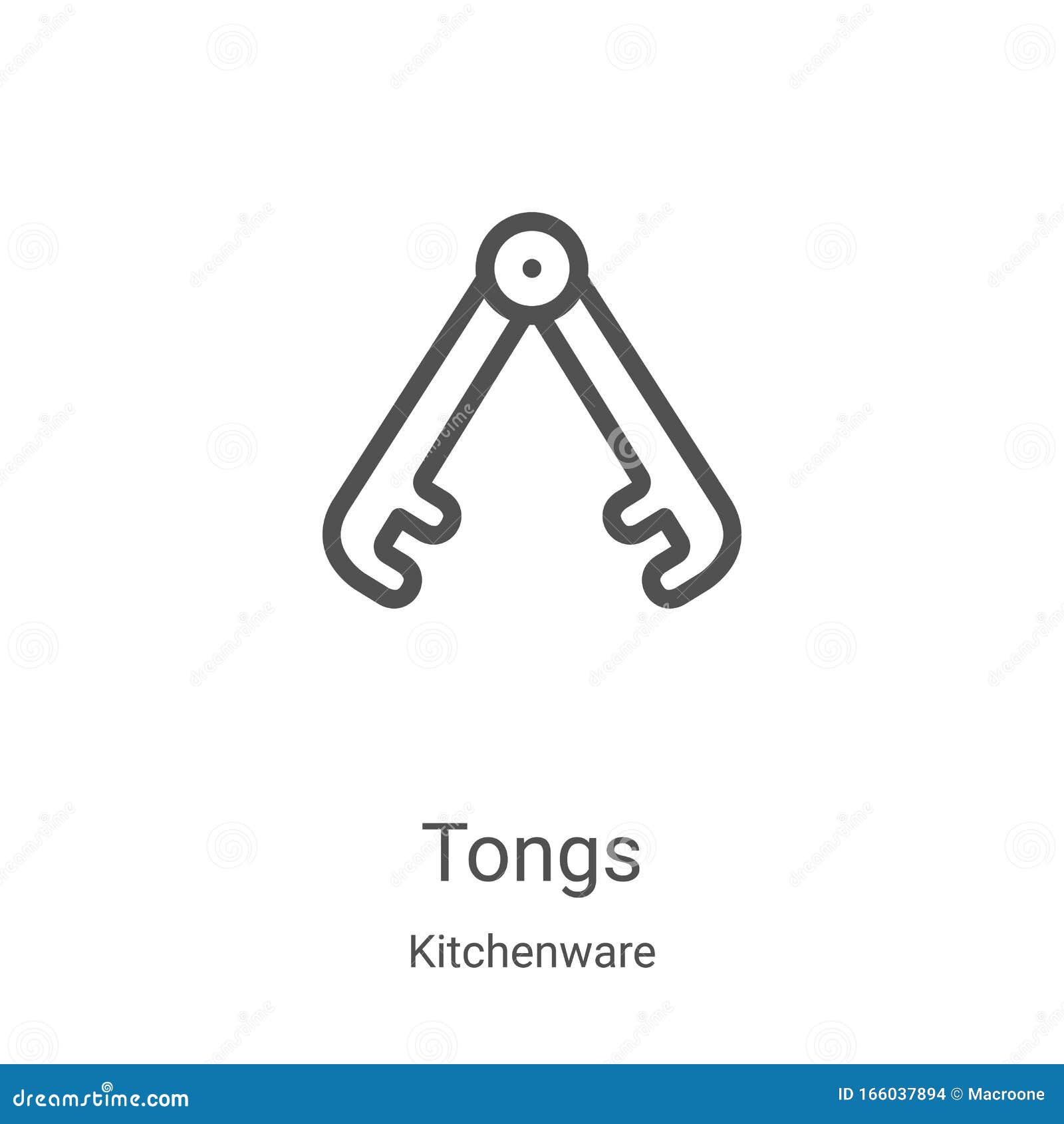 Tongs Icon Vector from Kitchenware Collection. Thin Line Tongs Outline