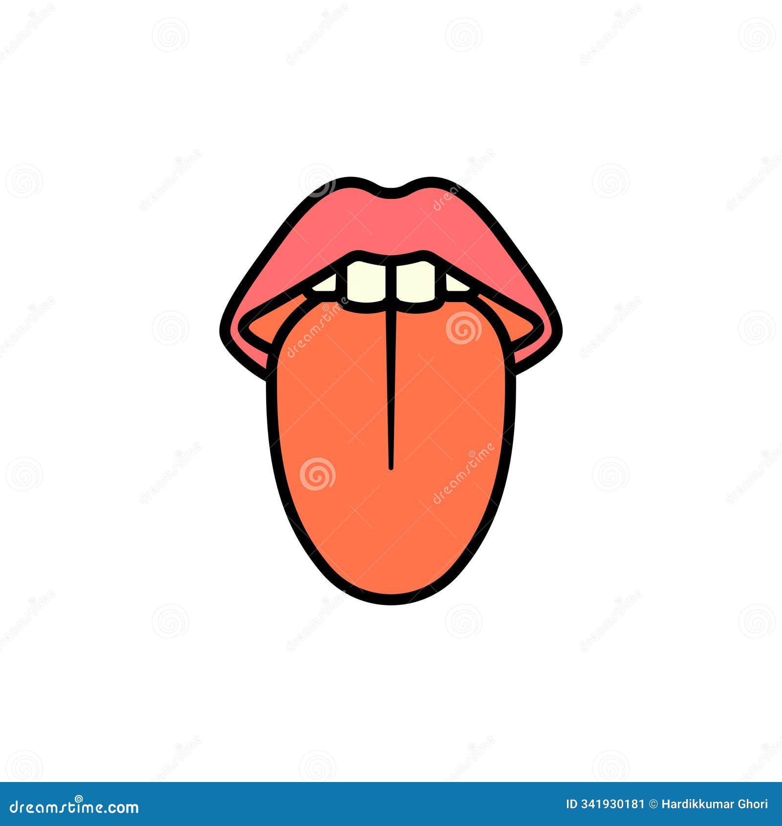 tongue colored  icon on white background