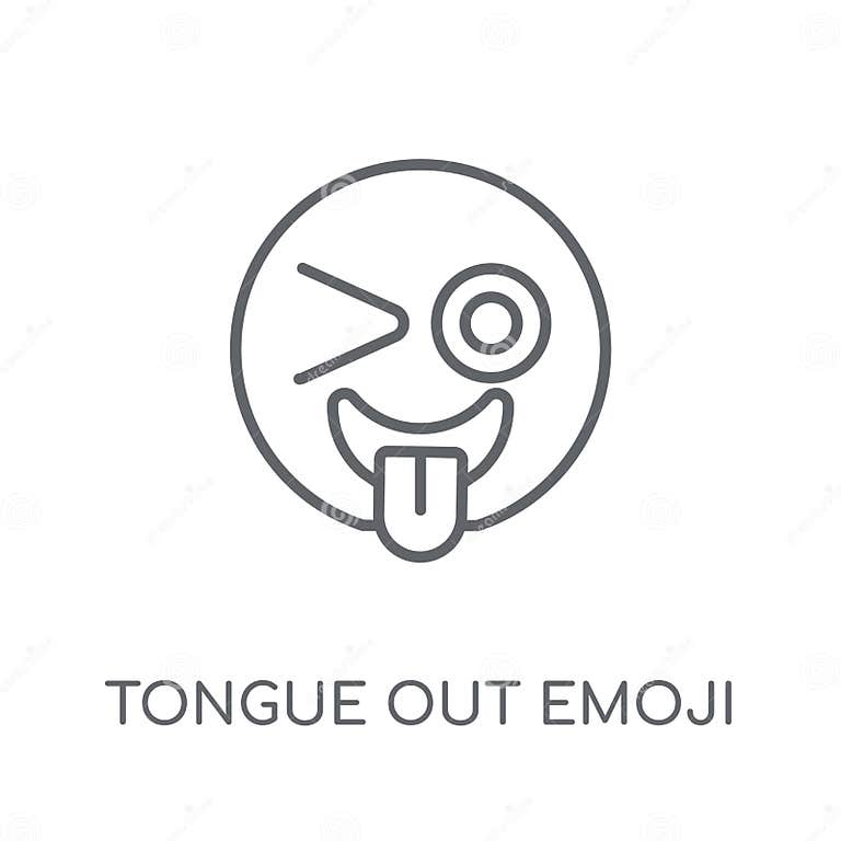Tongue Out Emoji Linear Icon Modern Outline Tongue Out Emoji Lo Stock