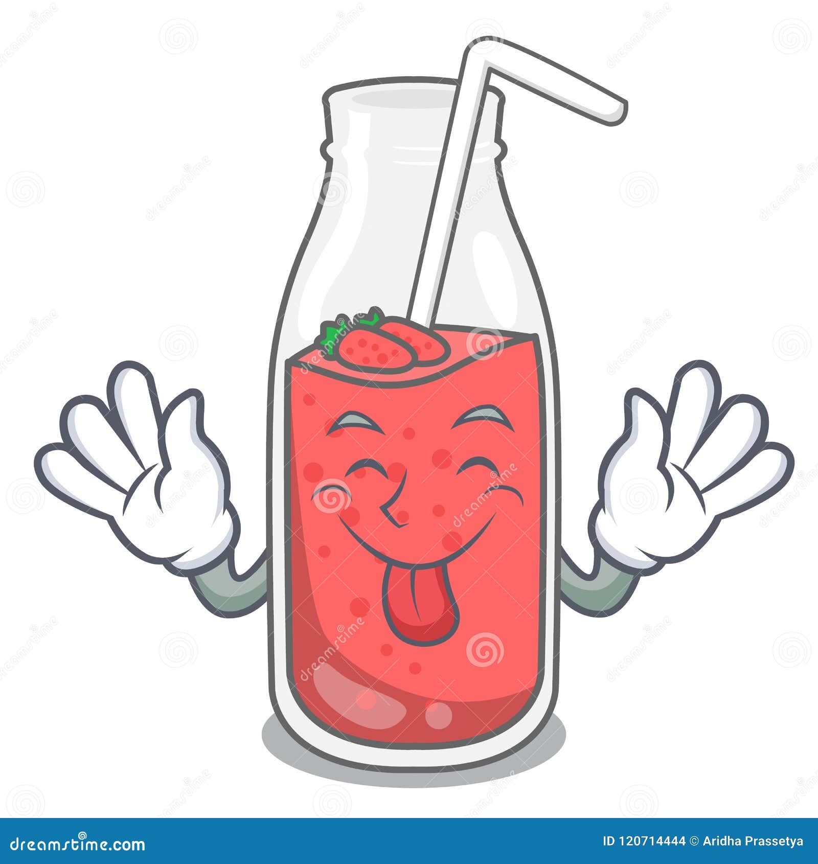 Tongue Out Strawberry Smoothie Mascot Cartoon Stock Vector ...