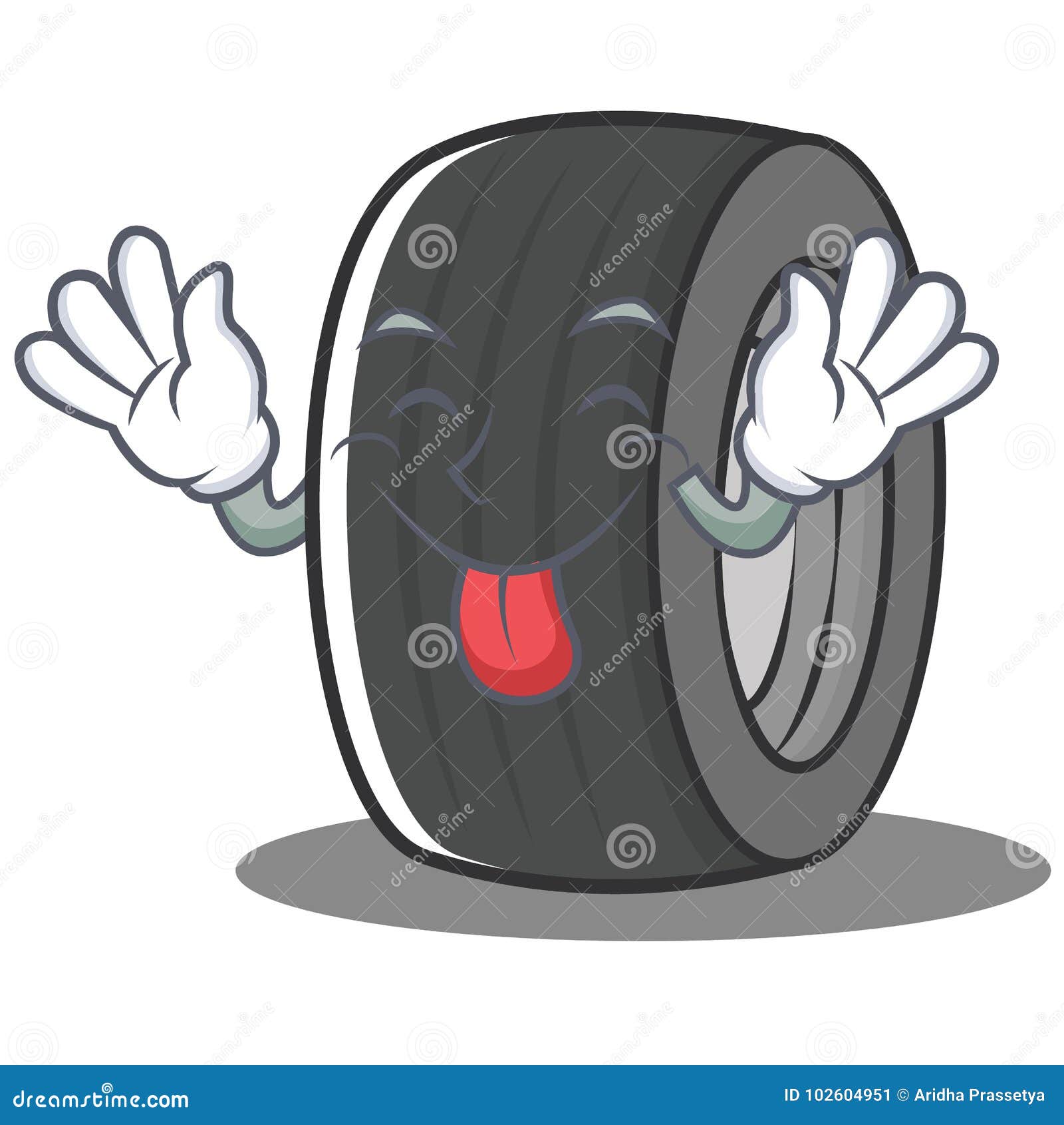 Tongue Out Tire Character Cartoon Style Stock Vector - Illustration of ...