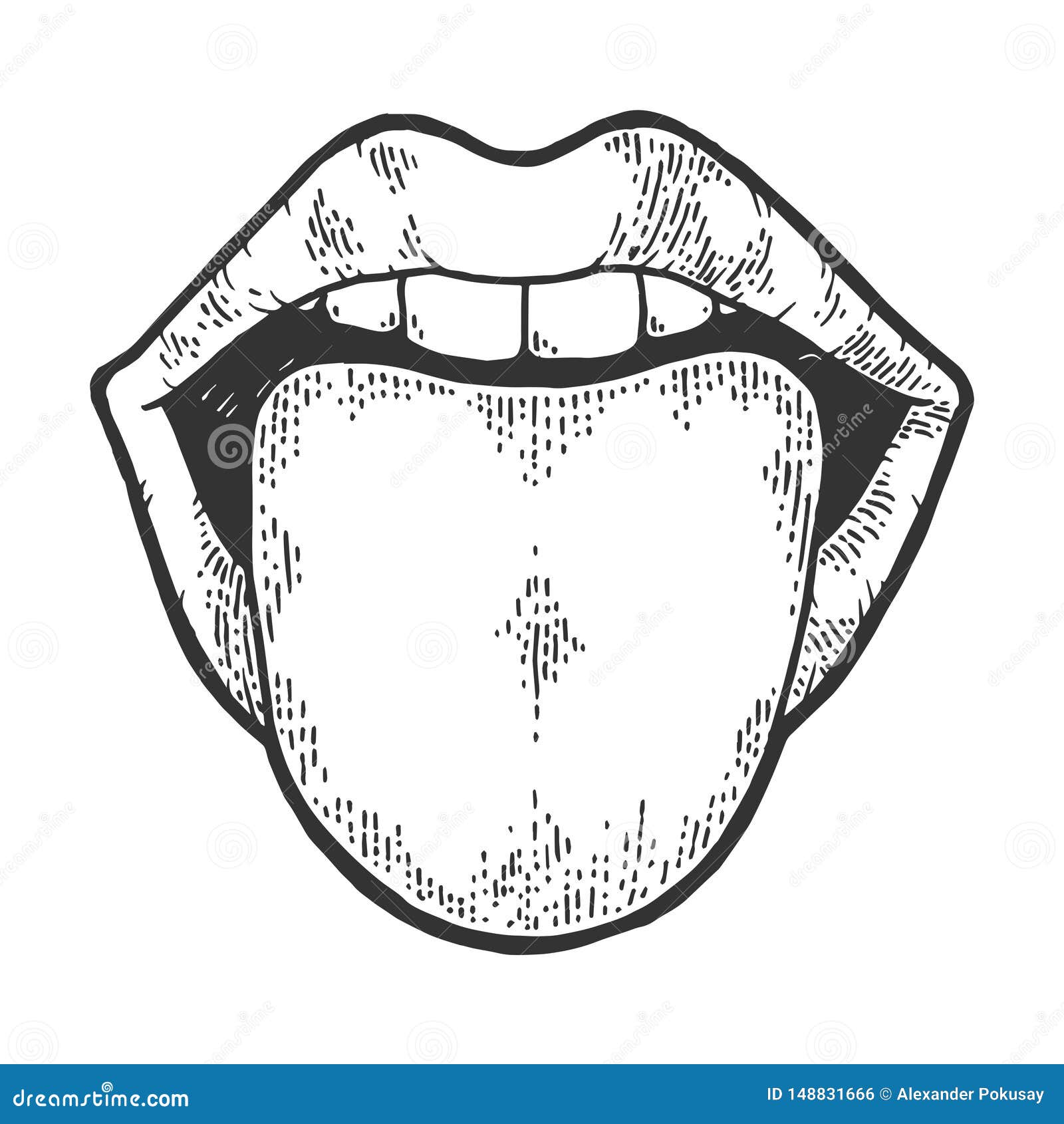 Tongue and Lips Drawing by Boreal Arte - Pixels