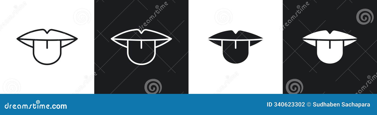 tongue vecor icon set
