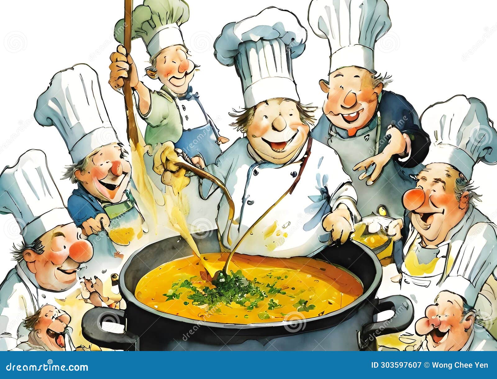 Too Many Cooks Spoil the Broth Idiom Visualised Stock Image Image of