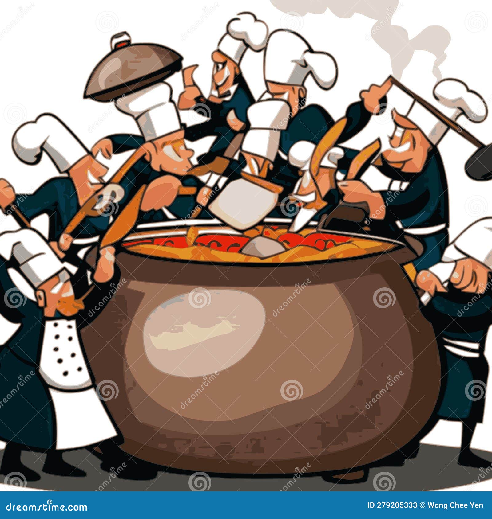 Too Many Cooks Spoil Broth Vector Graphics Stock Illustration ...