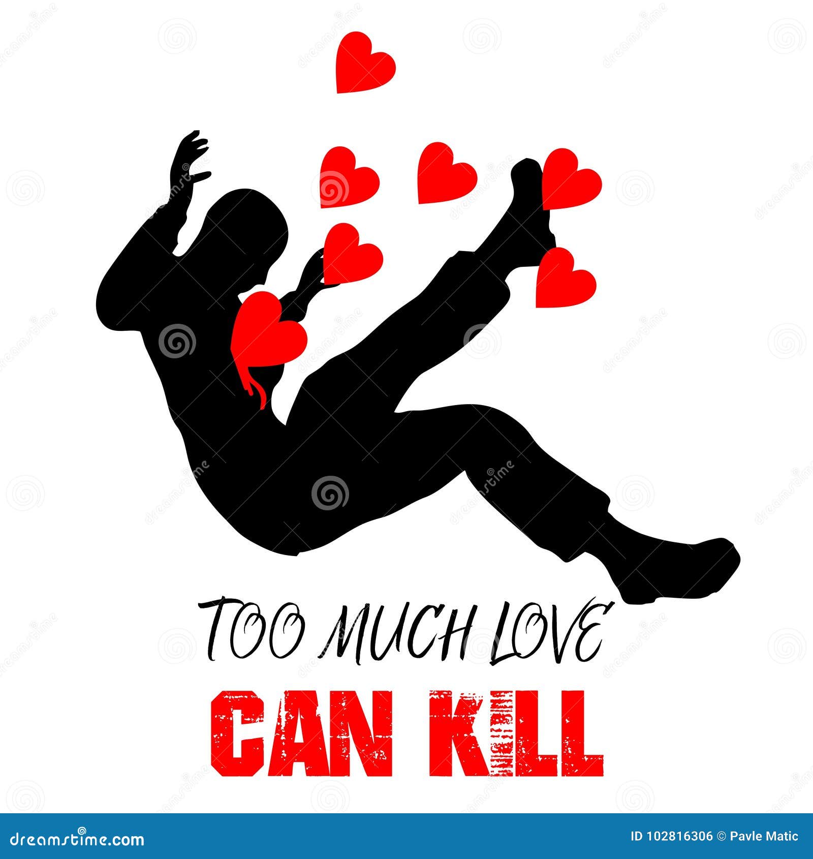 Too much love can kill stock vector. Illustration of