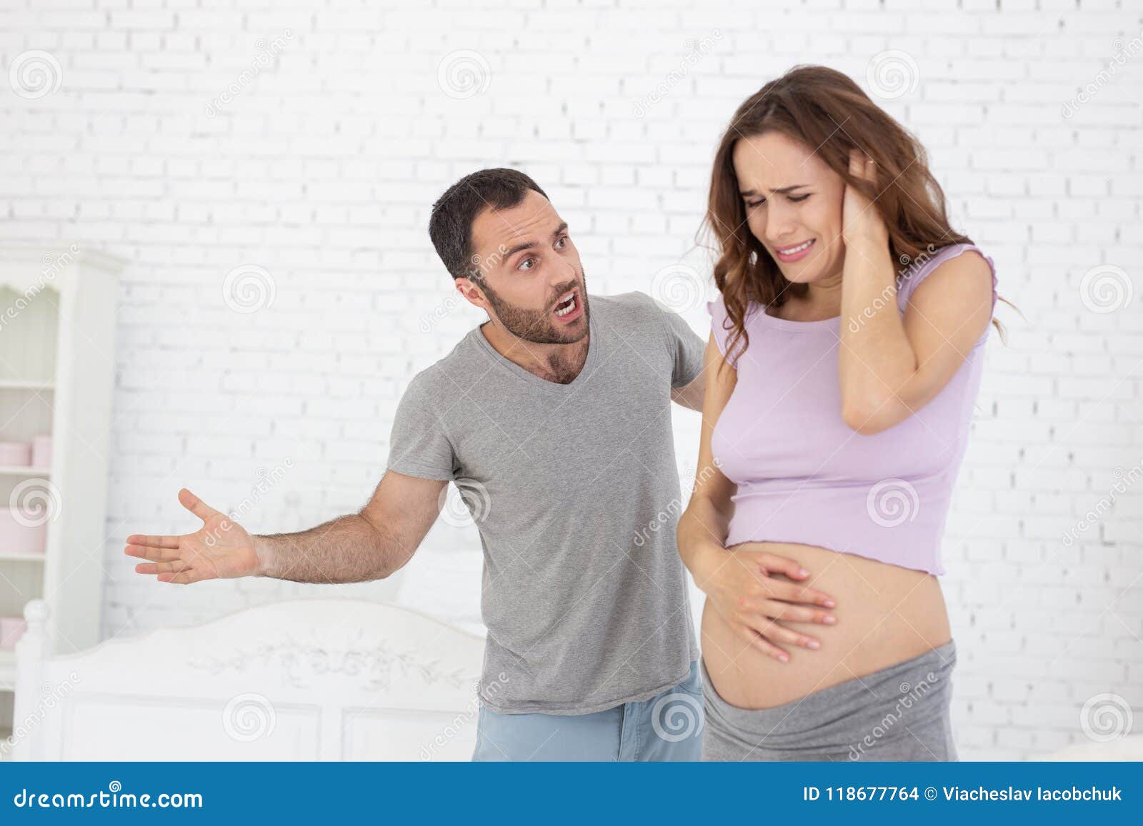 Mad Man Shouting At Pregnant Woman Stock Photo - Image of ...