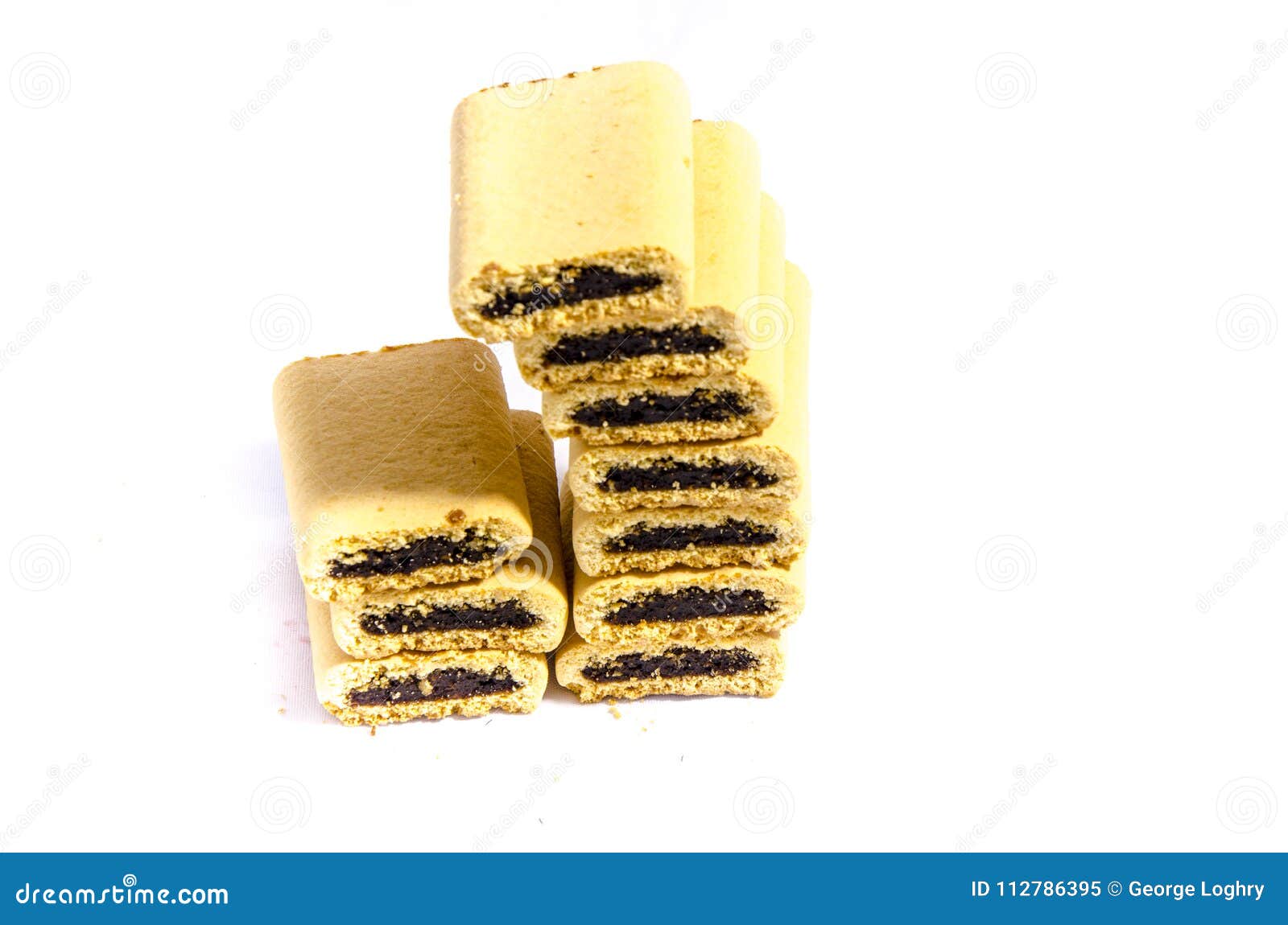 too stack of good fig cookies trying to fall over