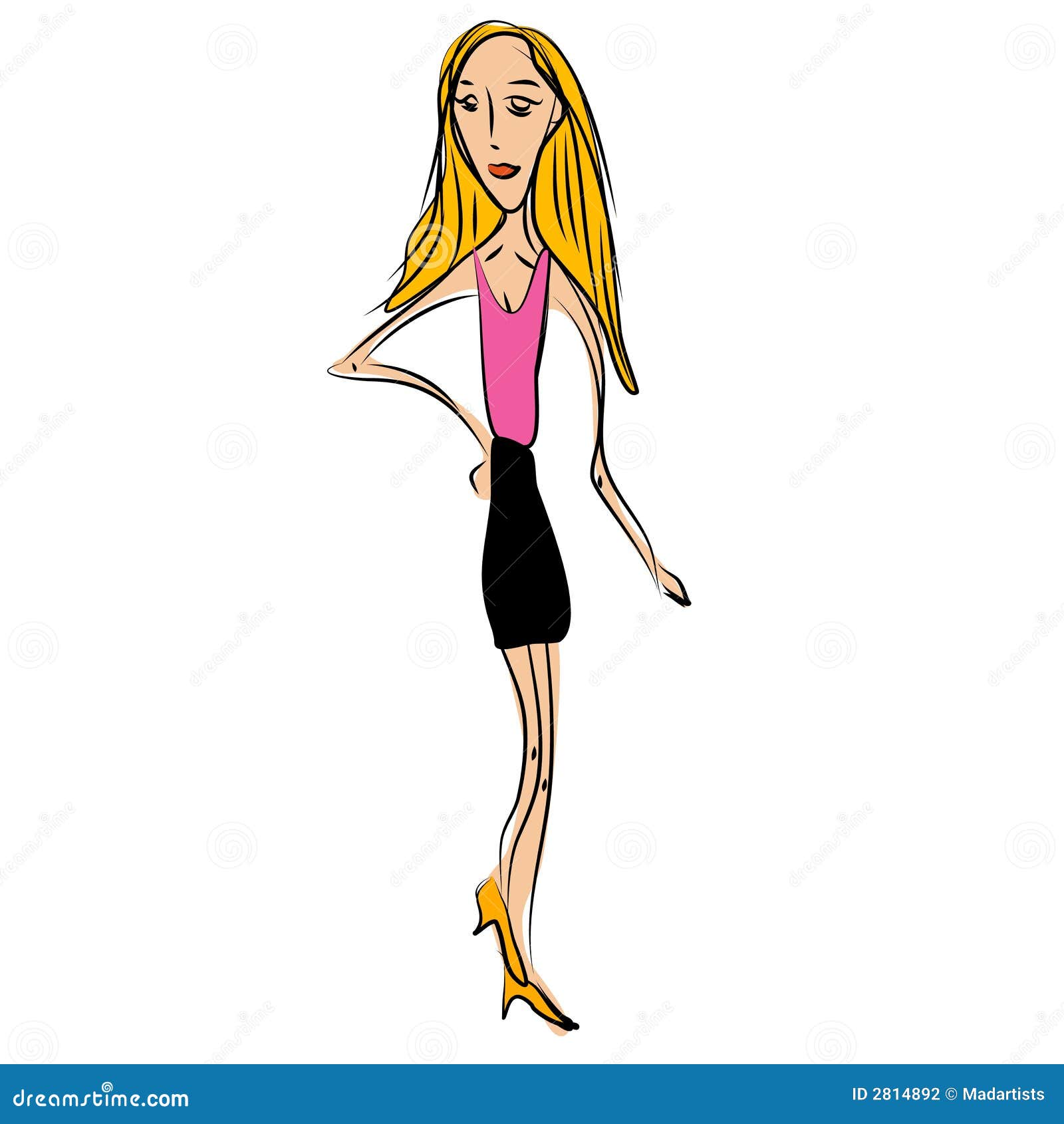 Too Thin Woman Anorexia Model Stock Illustration - Illustration of blond,  drawn: 2814892