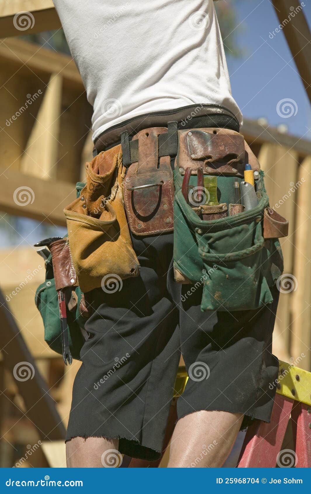 Tool belt of carpenter editorial stock image. Image of california