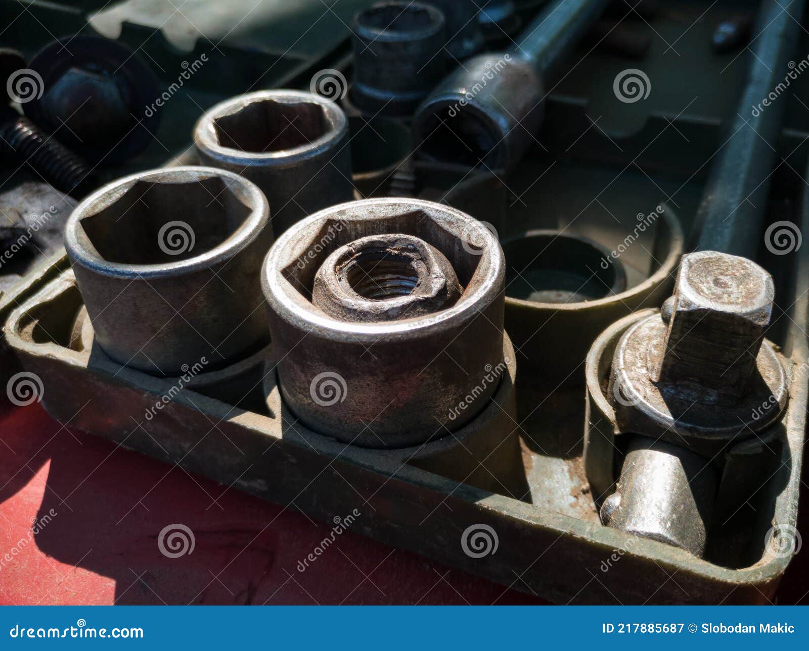 Tool Box with Ratchet Tool for Mechanic Repair Stock Image Image of