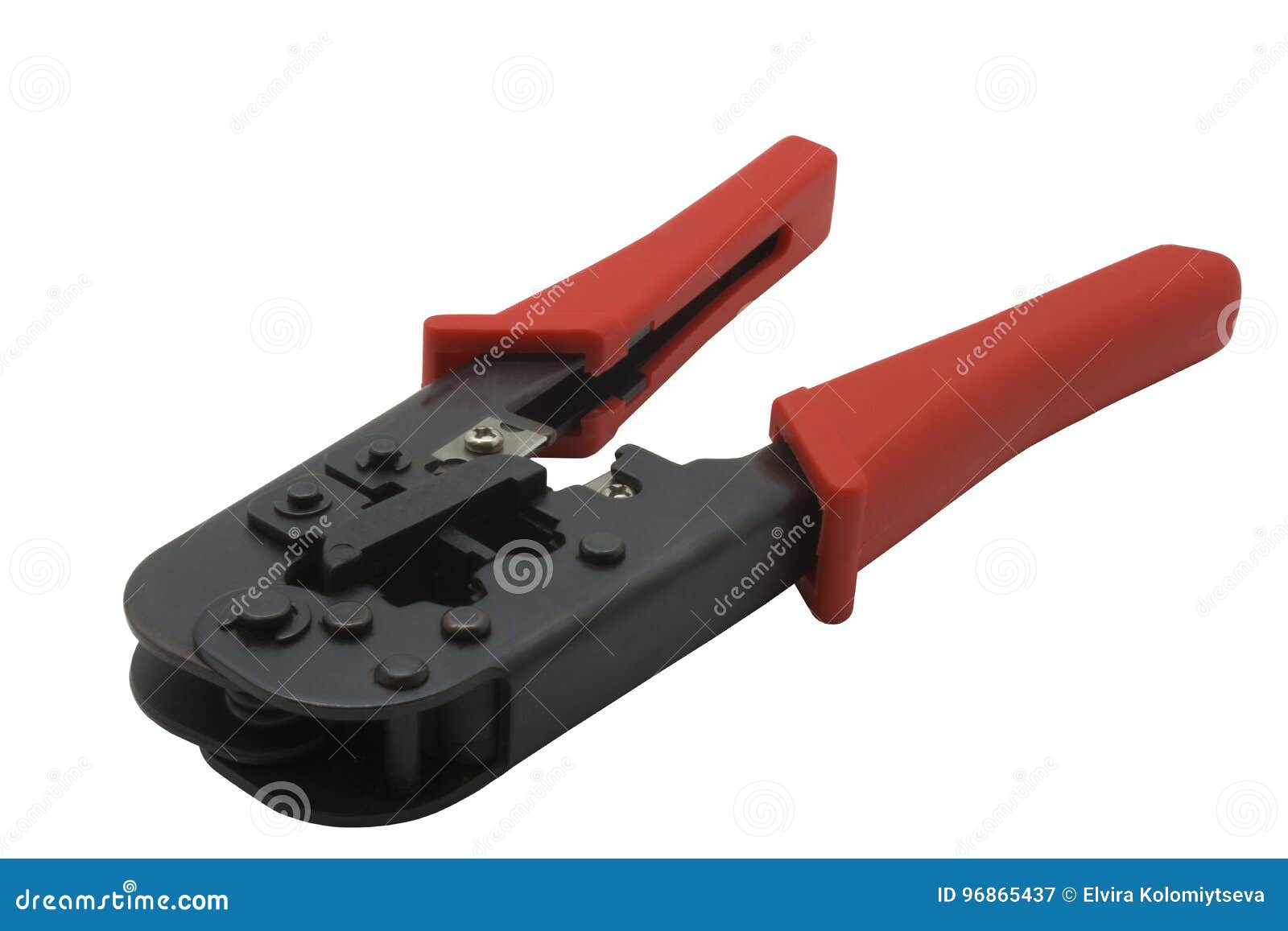 Tool for Crimping Cable for Local and Telephone Networks Stock Image