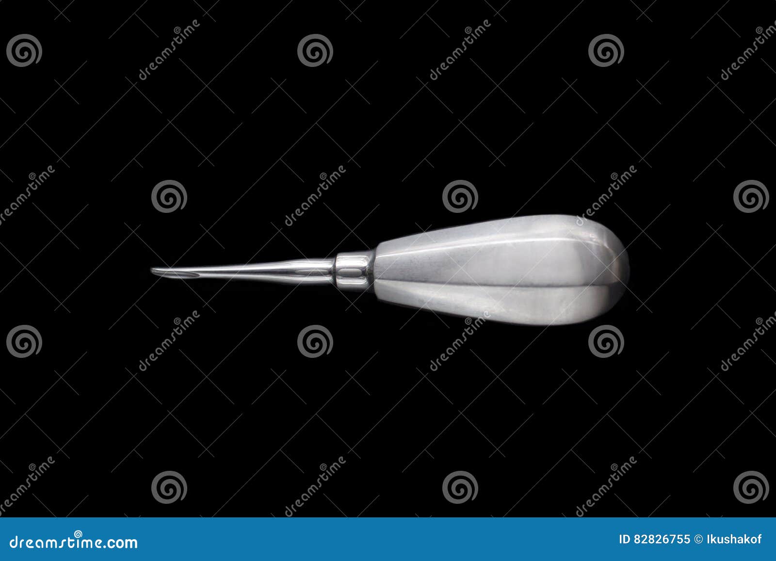 Tool of Dentist for Teeth Removal on Black Background Stock Image