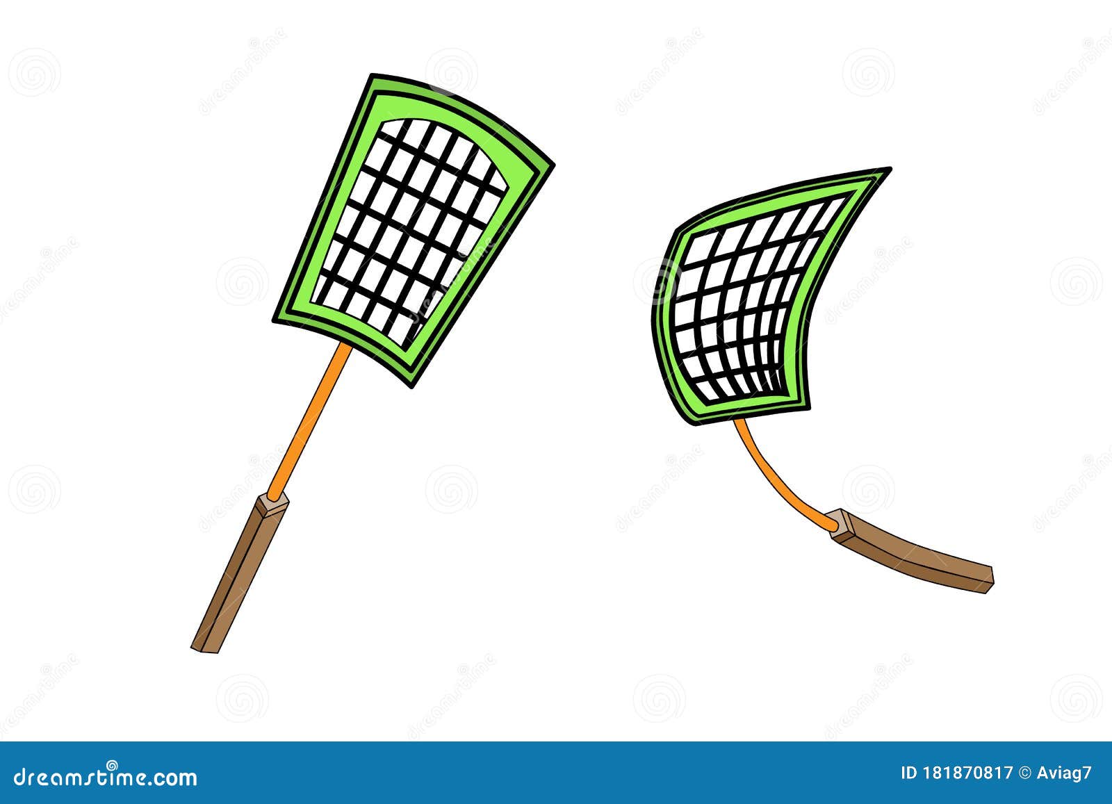 Fly Swatter Isolated On White Background. Stock Vector
