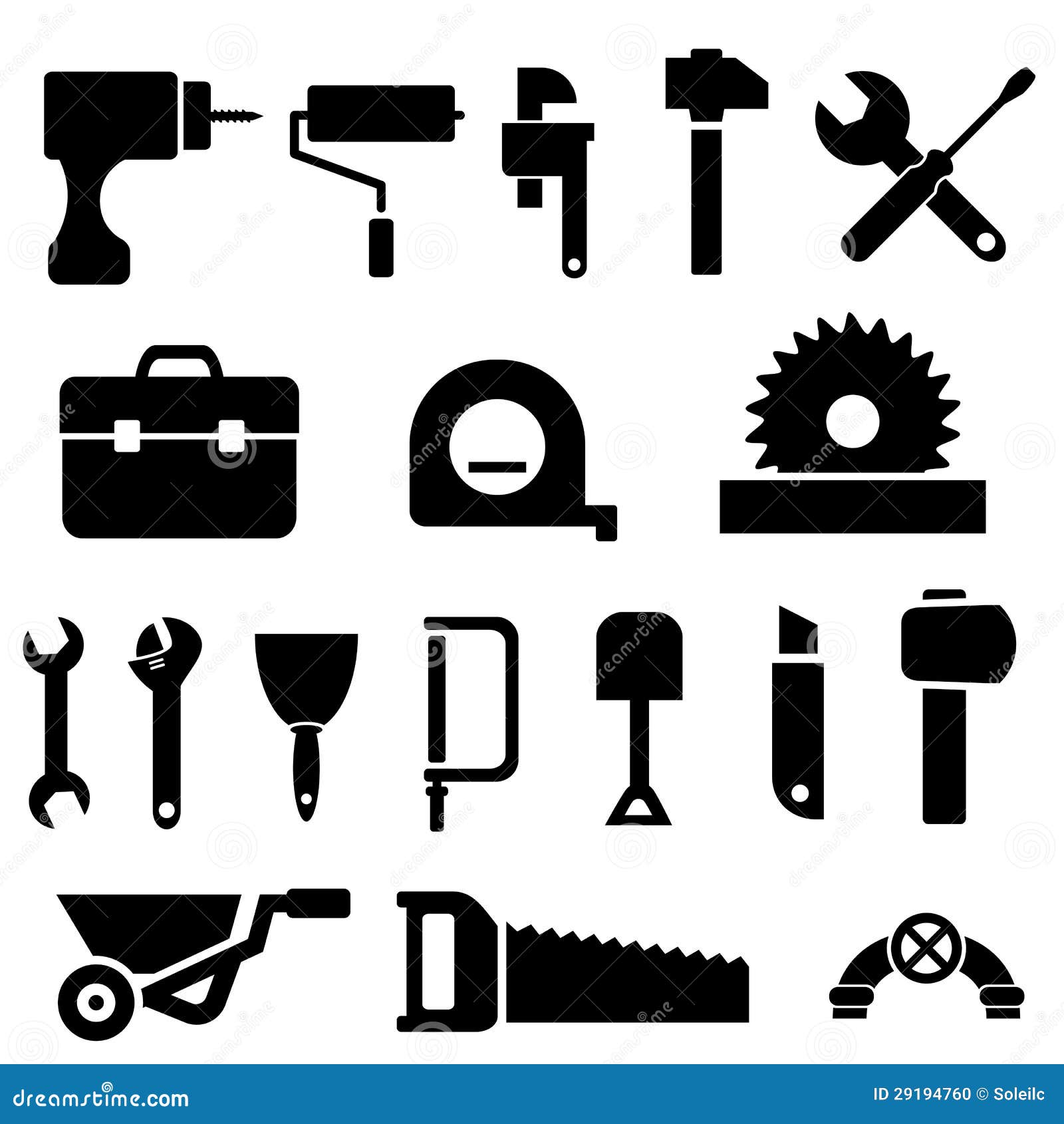 tool icons in black