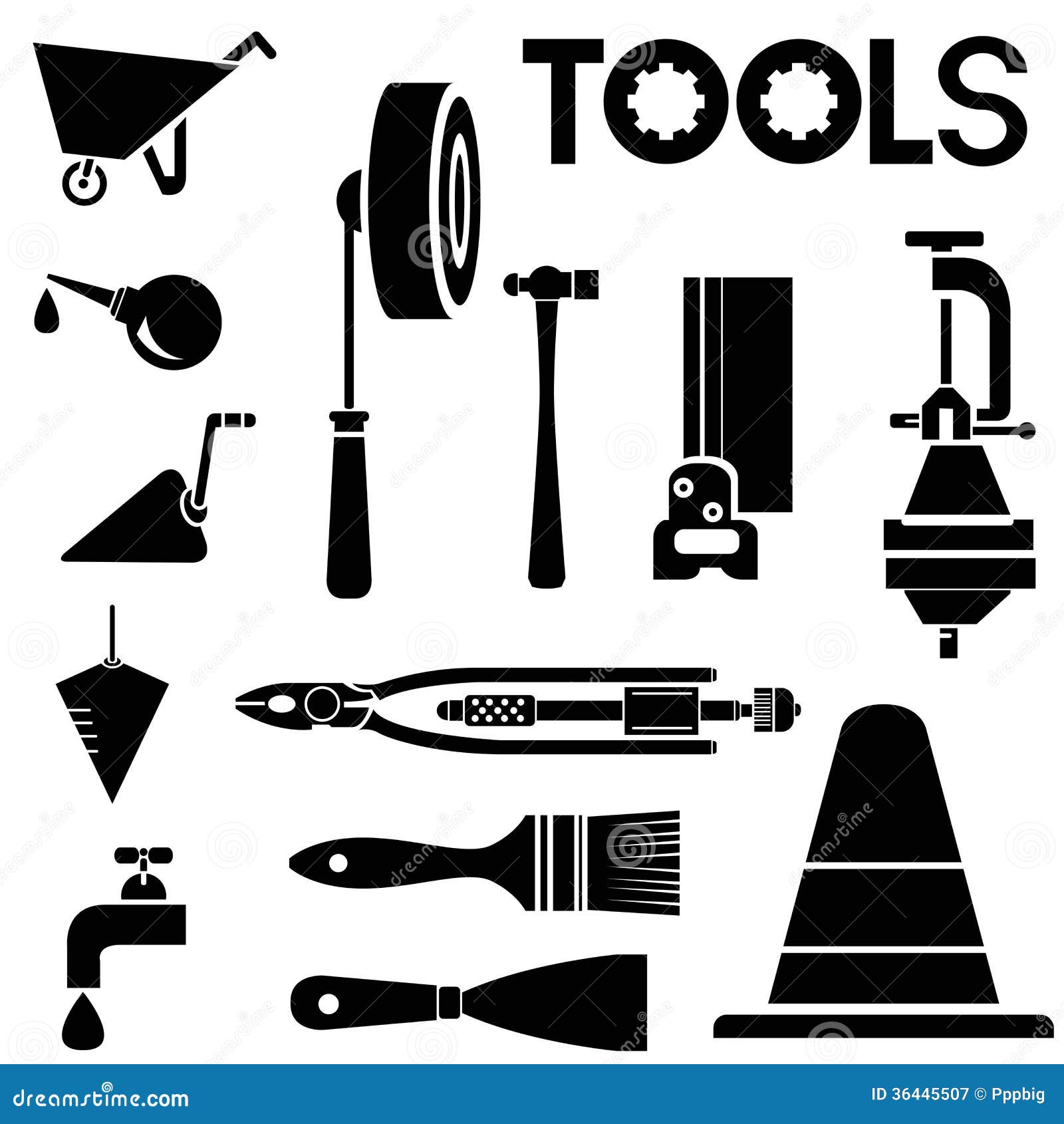 Tool icons set stock vector. Illustration of plumb, collection 36445507
