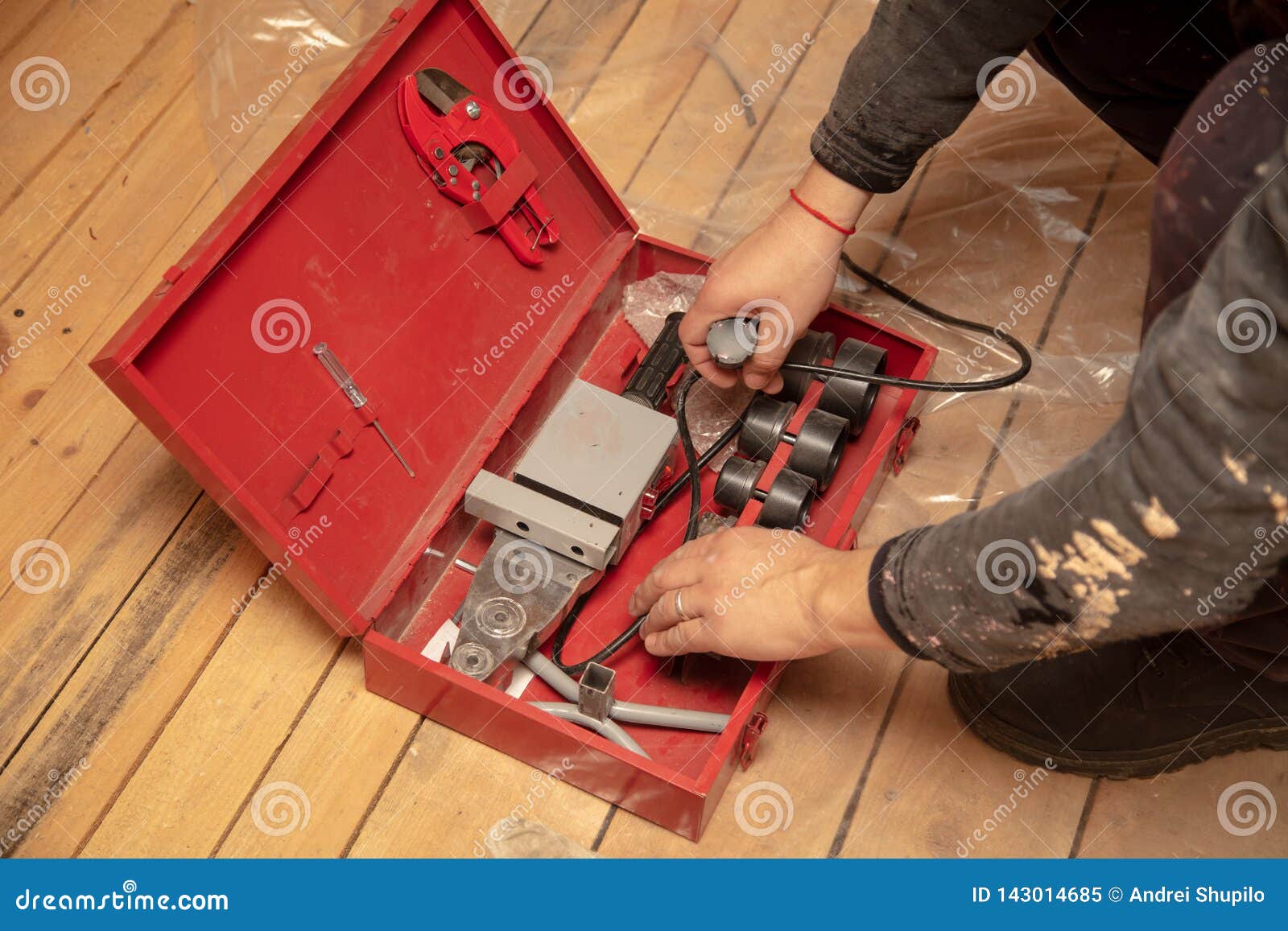 Tool in a Suitcase at a Construction Site Stock Image Image of choice
