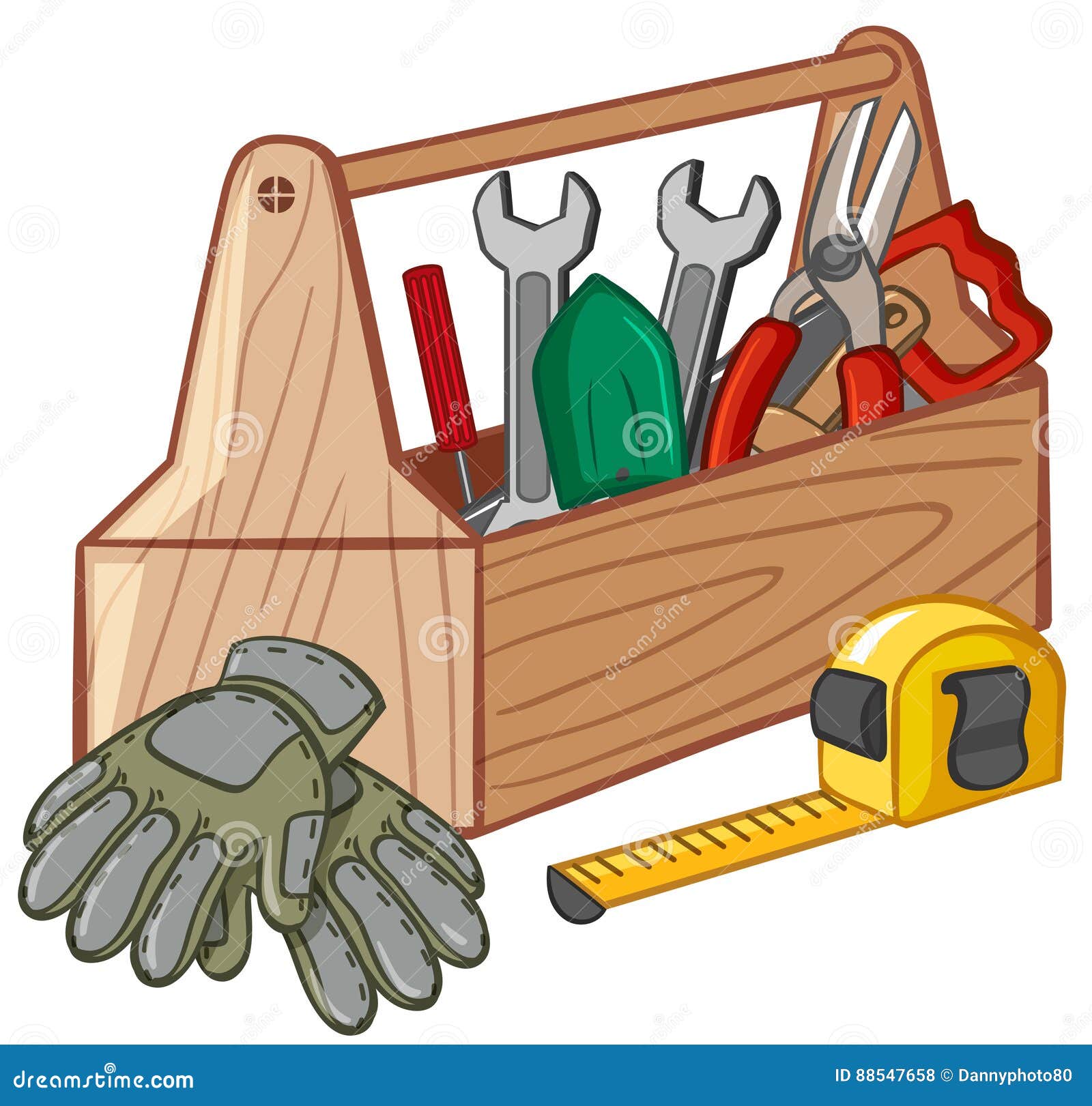 Toolbox with many tools stock vector. Illustration of white 88547658