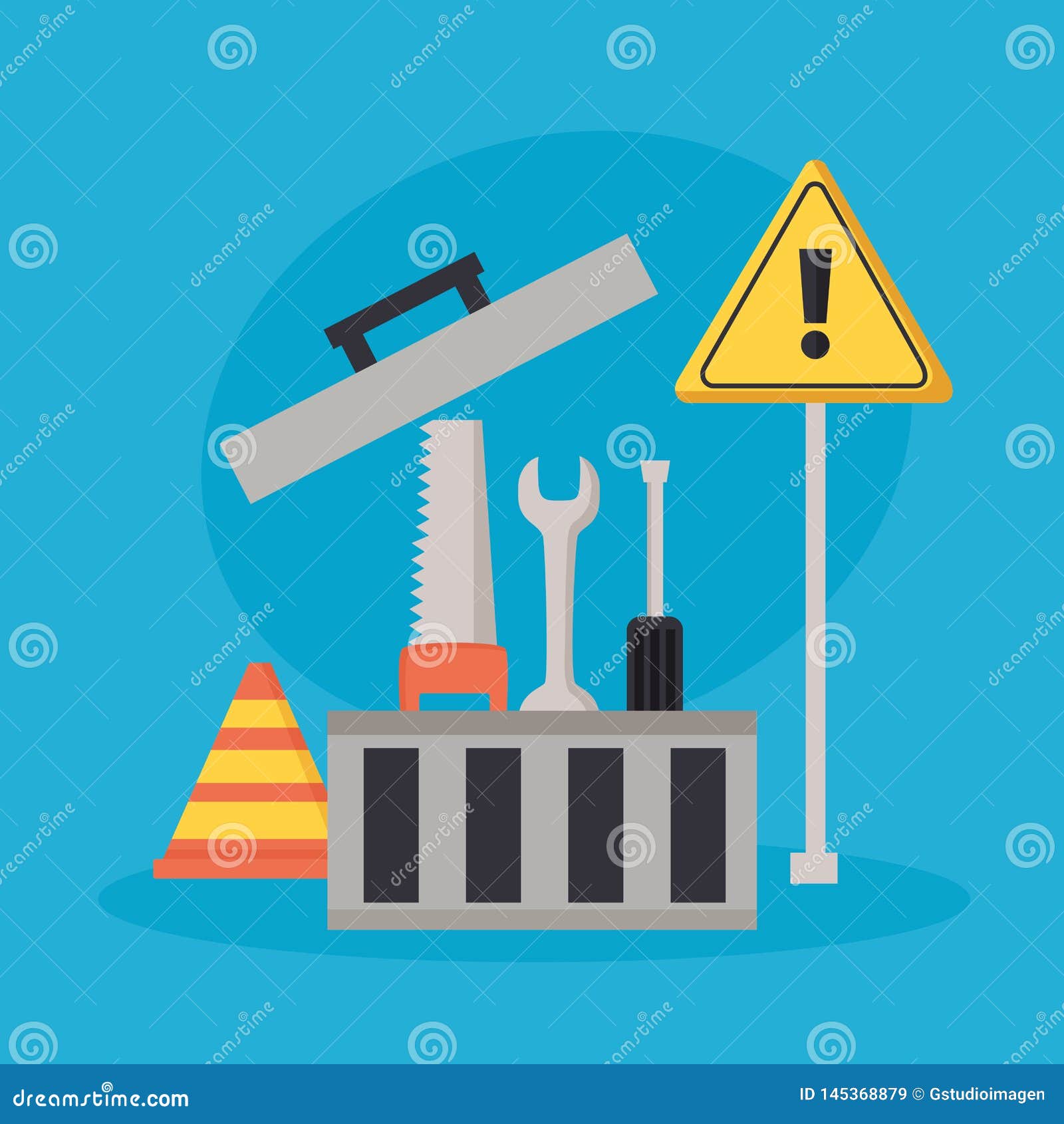 Toolbox Repair Construction Stock Vector Illustration of screwdriver