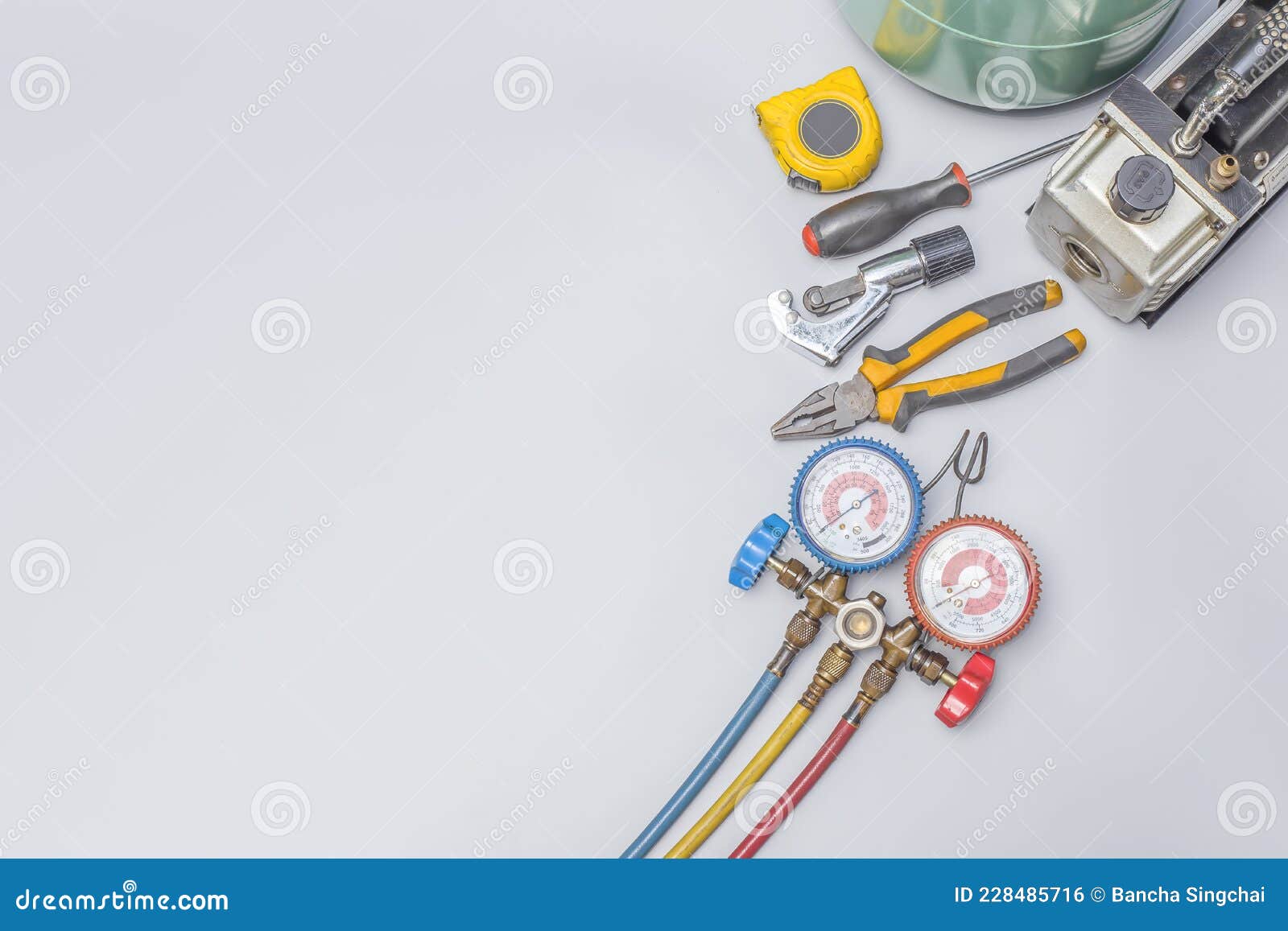 Tools for Air Conditioning Repair and Maintenance Stock Photo Image