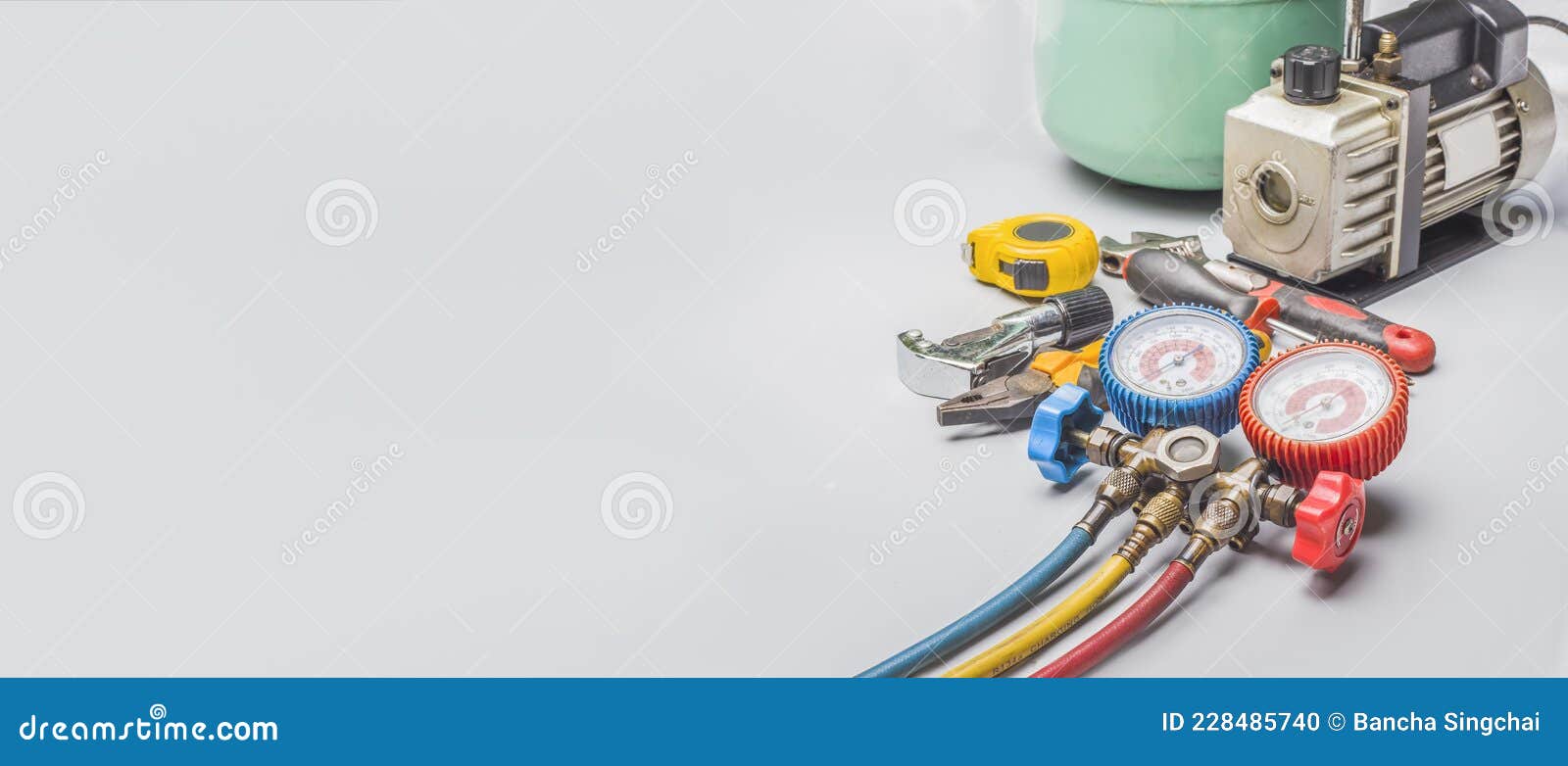 Tools for Air Conditioning Repair and Maintenance Stock Photo Image