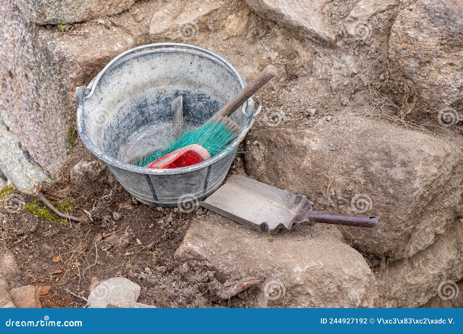 Tools in an Archaeological Excavation Stock Photo Image of closeup