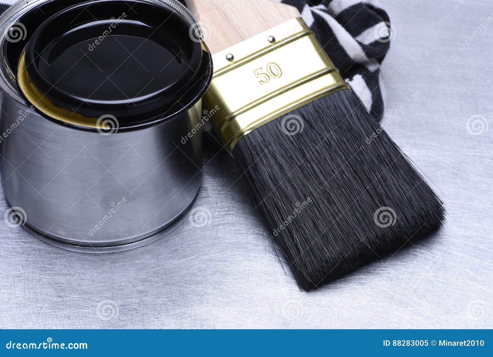 Tools Black Paint and Paintbrush Stock Image Image of improvement