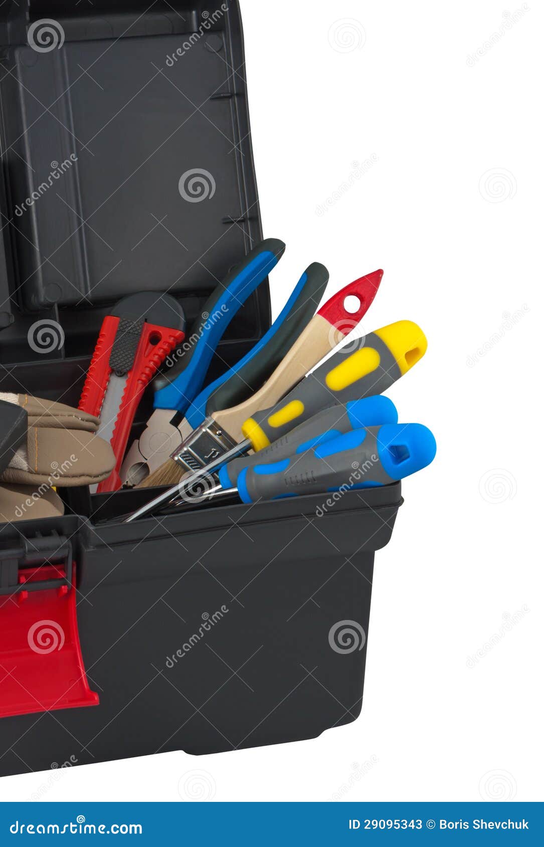 Tools in box. stock image. Image of screwdriver, cover 29095343