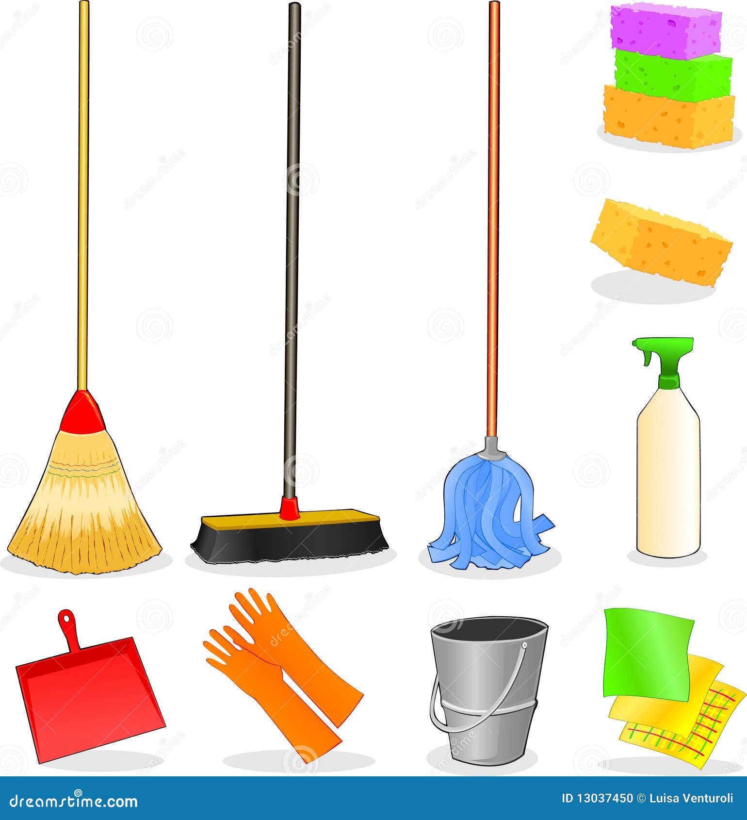 Tools for cleaning stock illustration. Illustration of icon 13037450